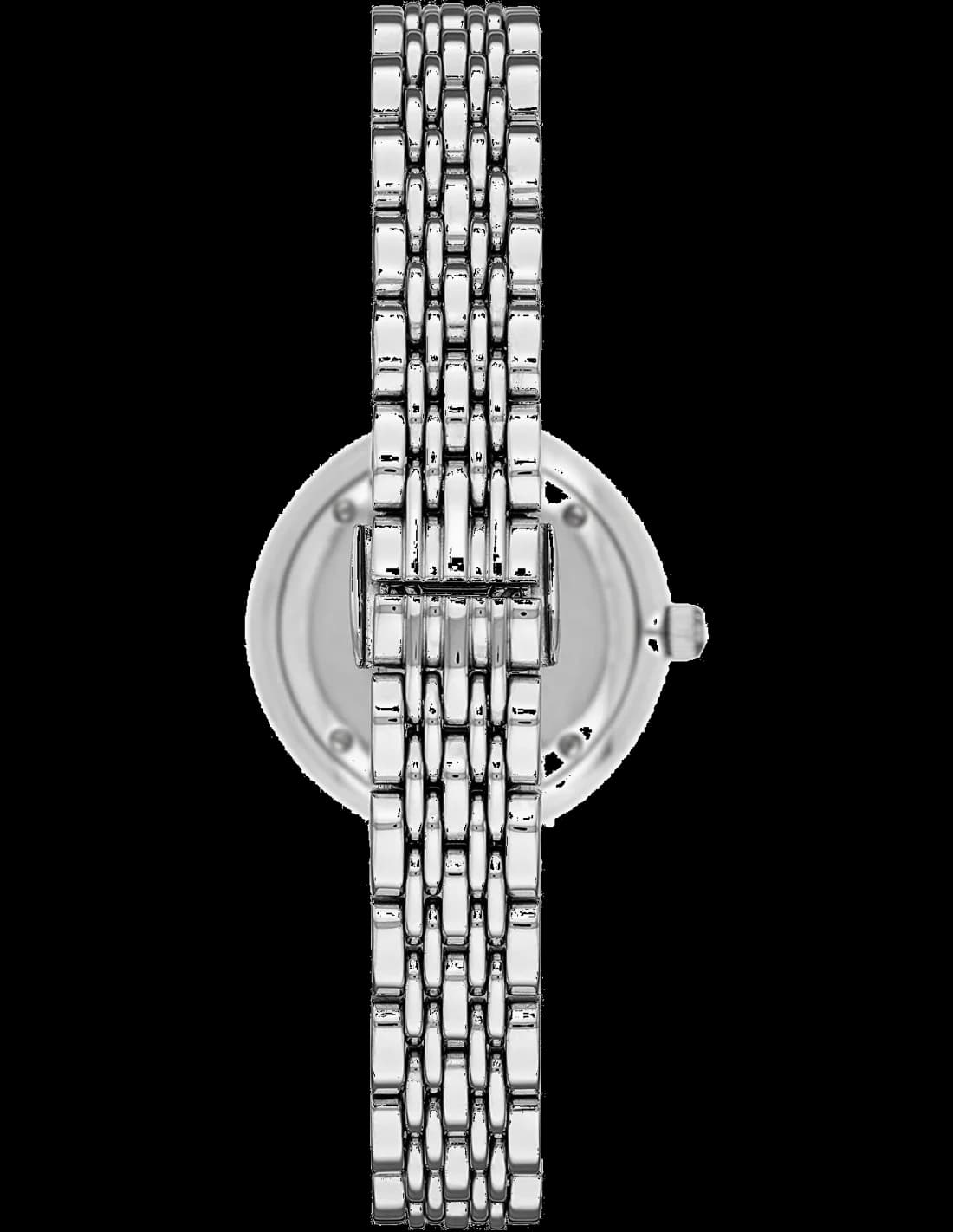 Bracelet Emporio Armani AR11204 T-Bar en acier doré et cuir blanc, fermoir déployante, allure élégante