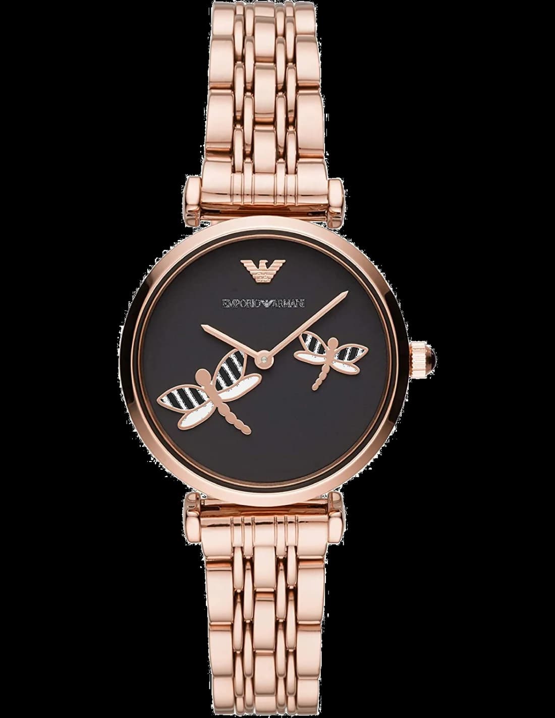 Montre Emporio Armani AR11206 avec cadran blanc nacré et aiguilles dorées, style chic et raffiné