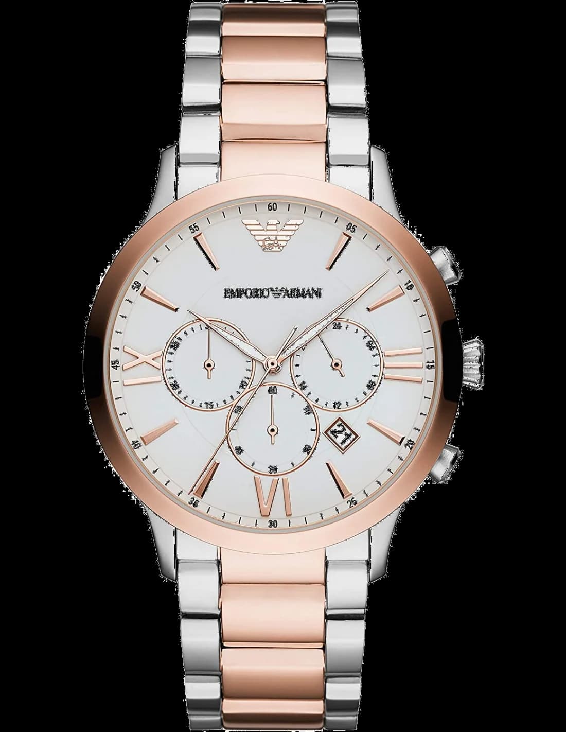 Montre Emporio Armani AR11209 avec cadran noir et index argentés, design sport chic