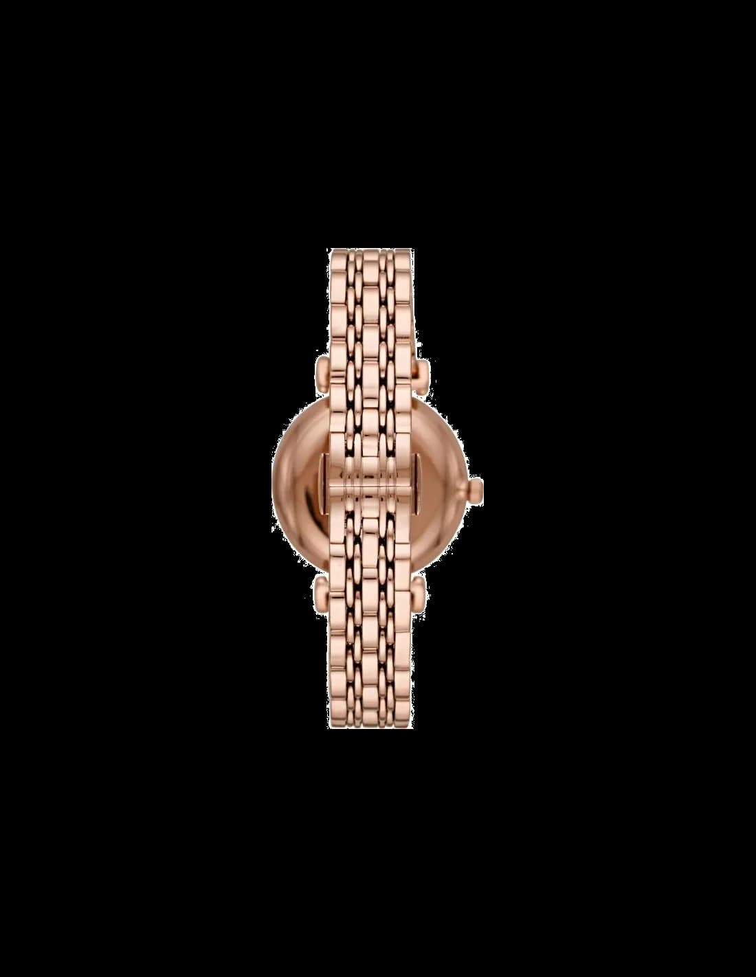 Bracelet Emporio Armani AR11244 en métal doré rose, maillons lisses et fermoir déployant