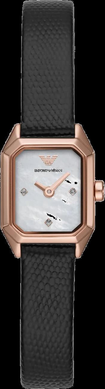 Montre Emporio Armani AR11248 au cadran octogonal nacré orné de cristaux scintillants, style élégant et féminin