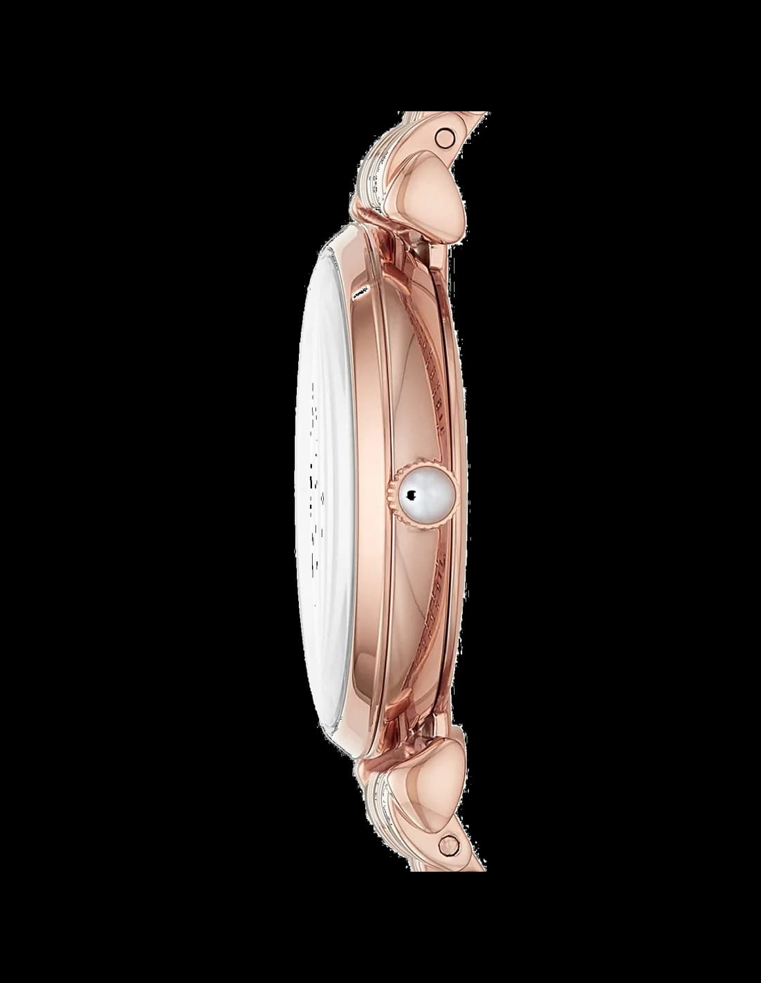 Cadran Emporio Armani AR11267 affichant index bâtons dorés et aiguilles dauphine, date à 3h