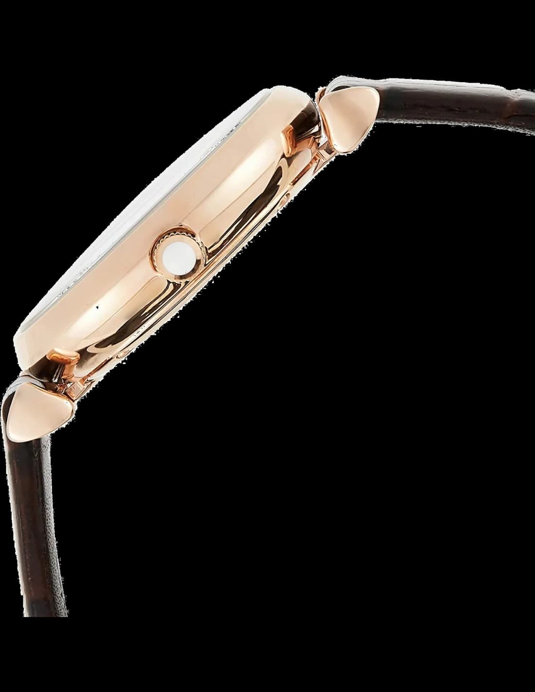 Cadran Emporio Armani AR11269 avec cadran nacre, index bâtons dorés, aiguilles dorées, date à 3h, design raffiné