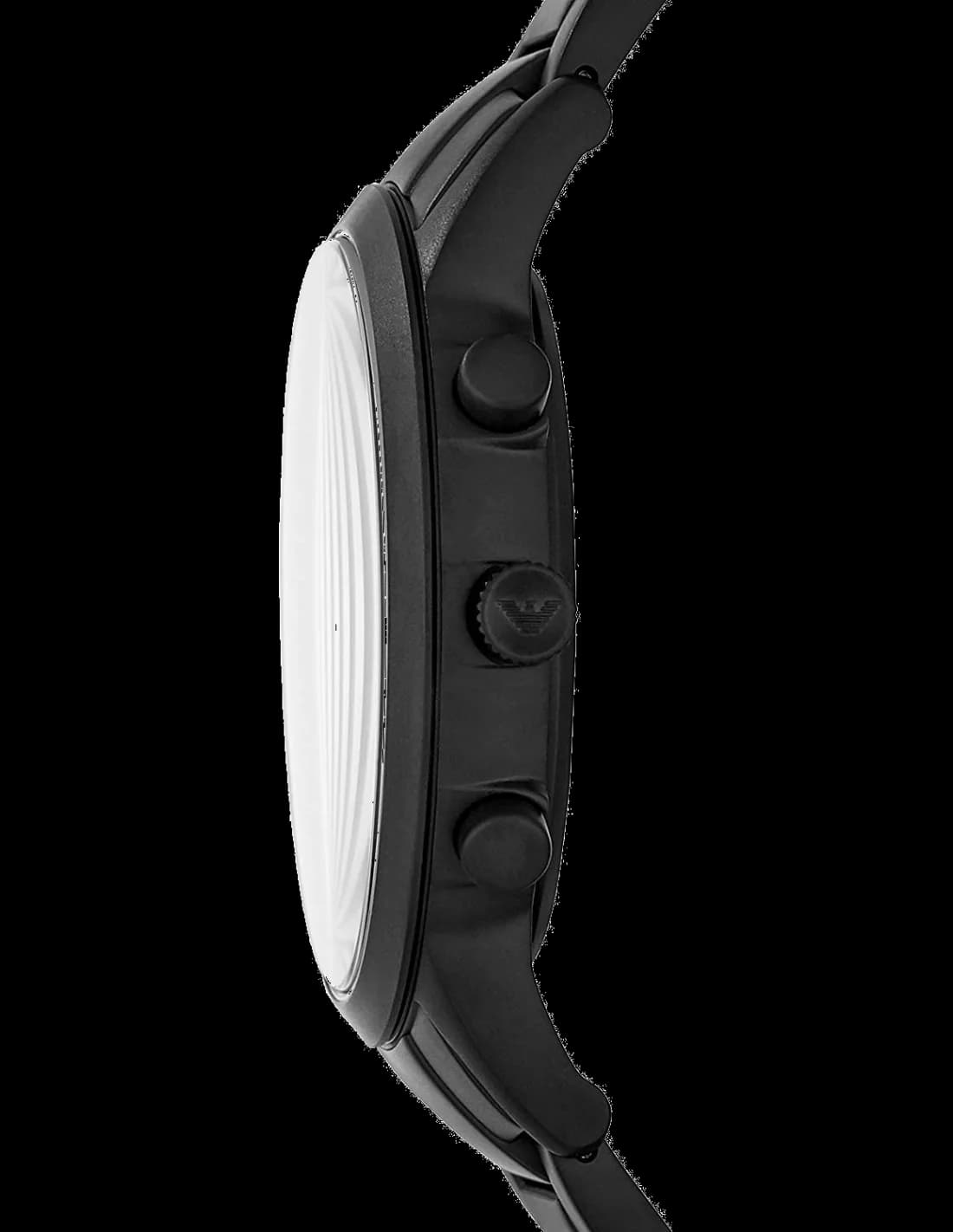 Cadran Emporio Armani AR11275 au design épuré, compteurs chrono à 6h et date à 3h, aiguilles luminescentes