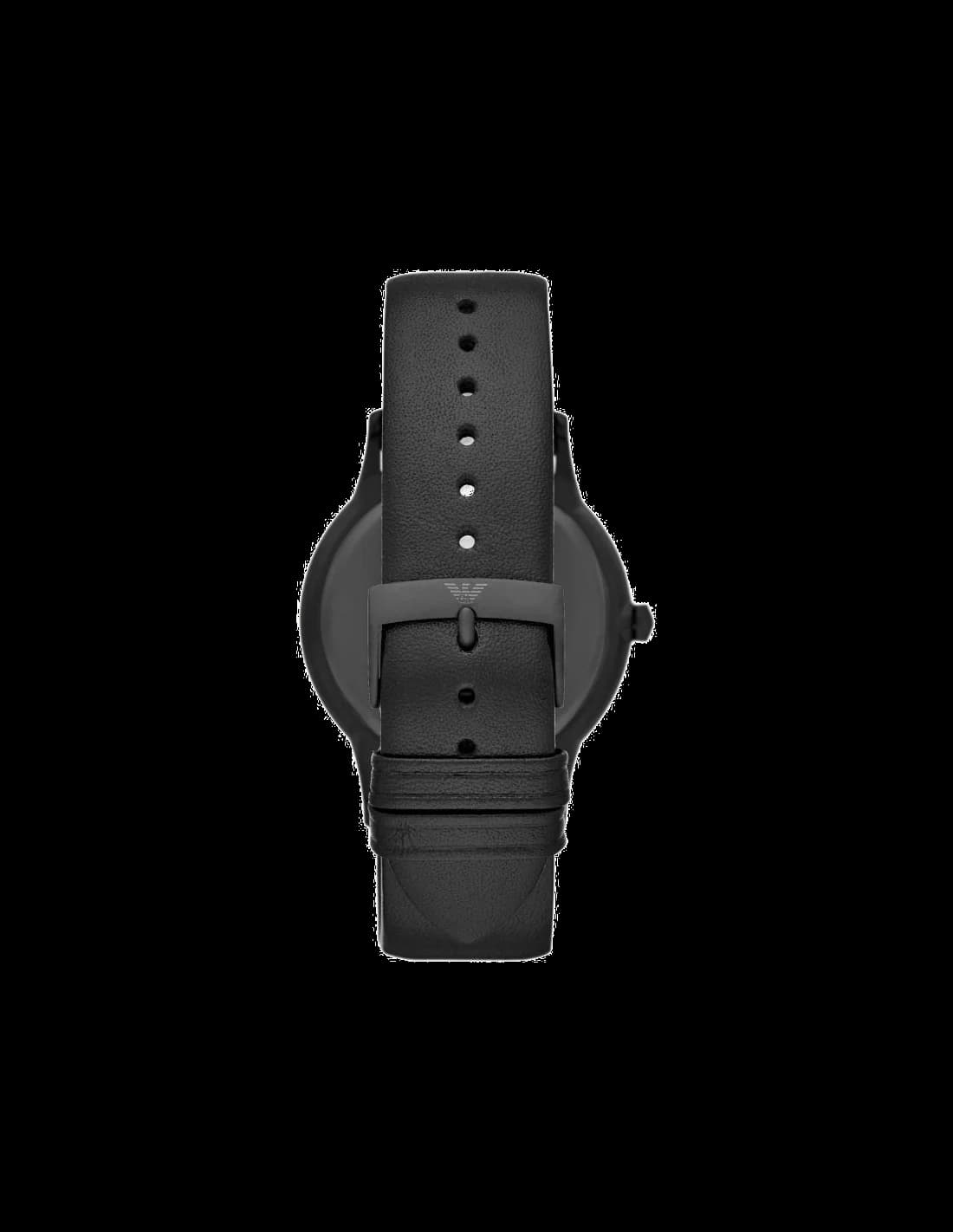 Bracelet Emporio Armani AR11276 en cuir marron foncé avec surpiqûres contrastantes, boucle ardillon en acier inoxydable doré