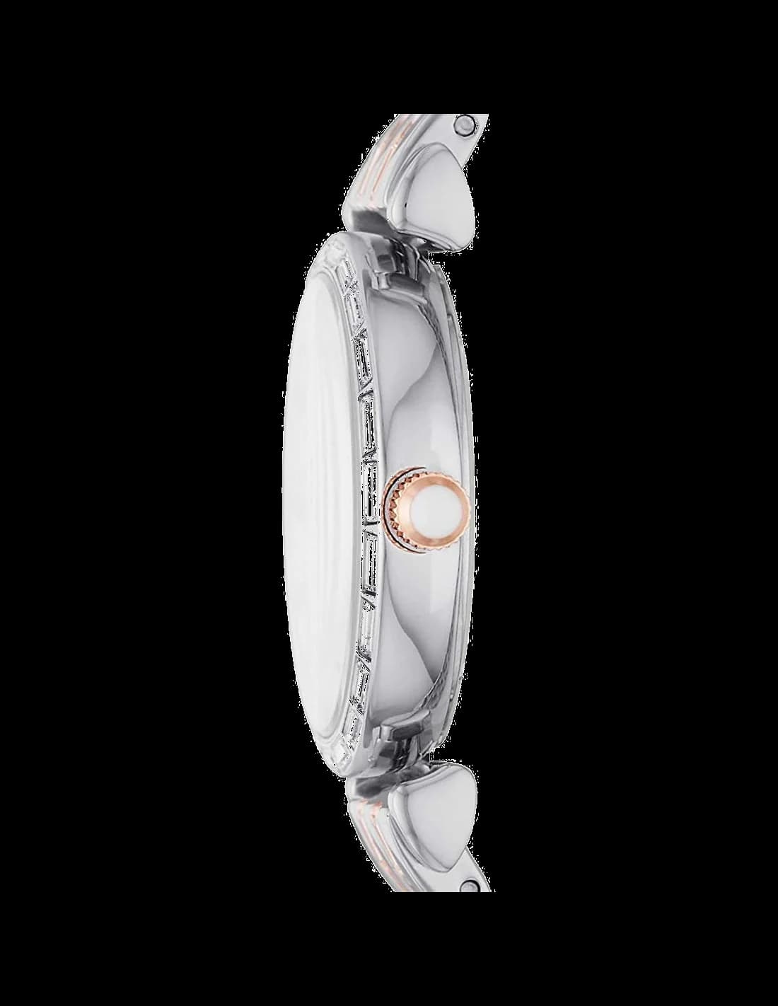 Cadran Emporio Armani AR11290 avec index bâtons dorés et aiguilles dauphine, date à 3h, design minimaliste raffiné