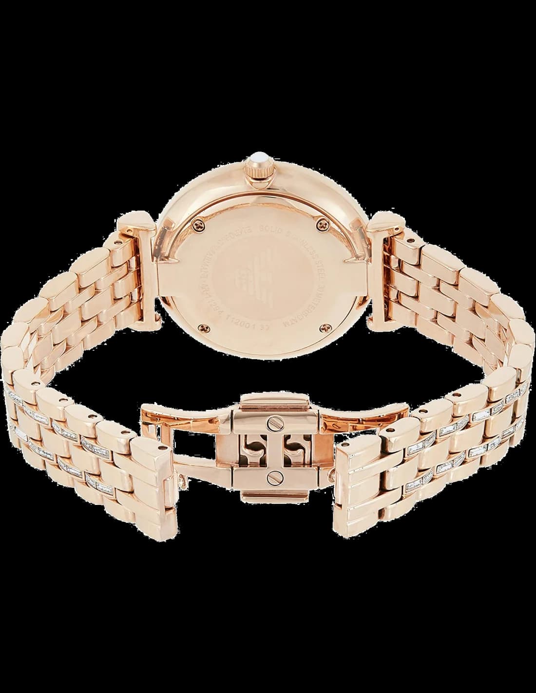 Bracelet Emporio Armani AR11294 en acier or rose à maillons fins et fermoir déployant