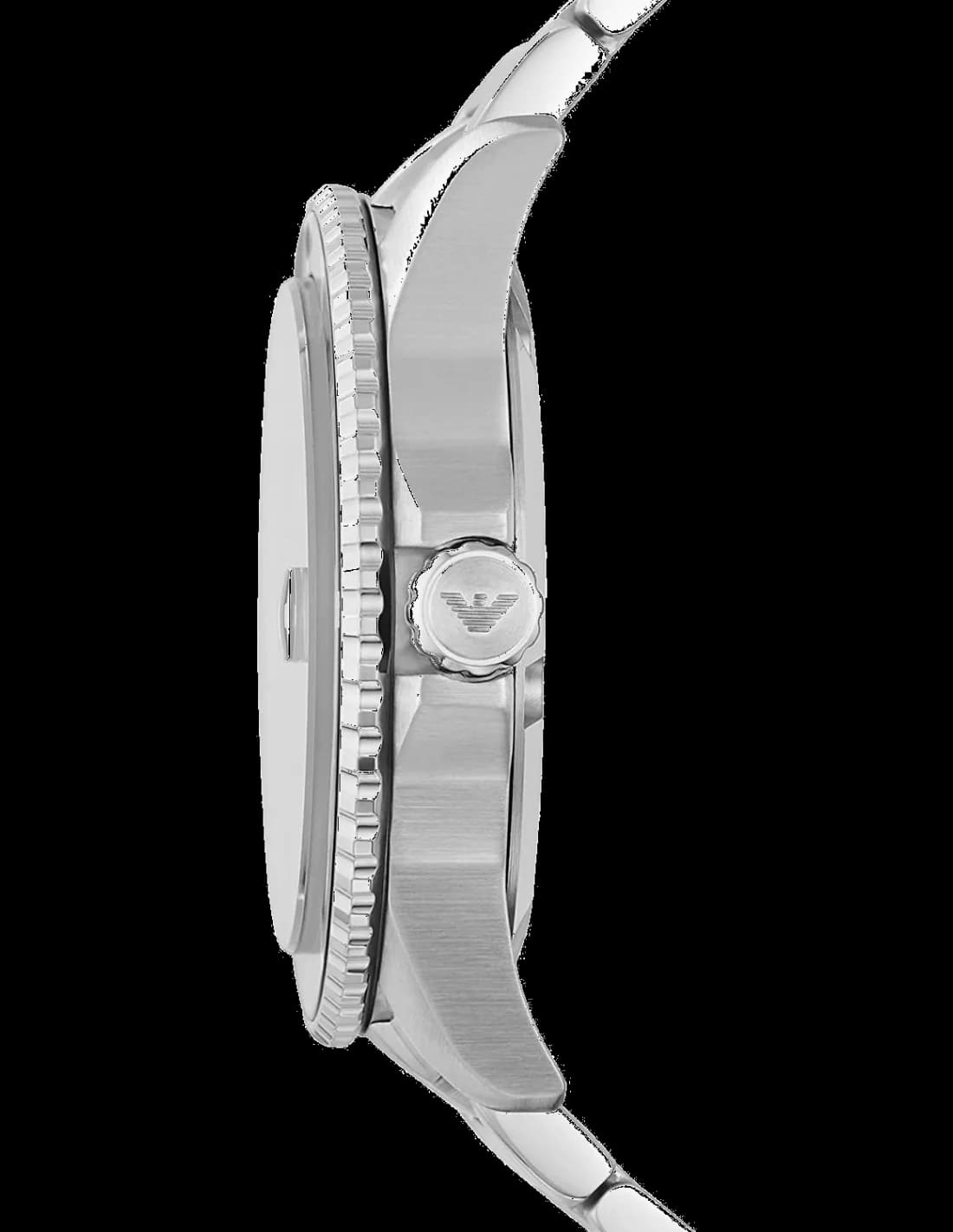 Cadran Emporio Armani AR11338 vert avec index ronds lumineux, aiguilles dauphine et date à 3h, lisibilité parfaite