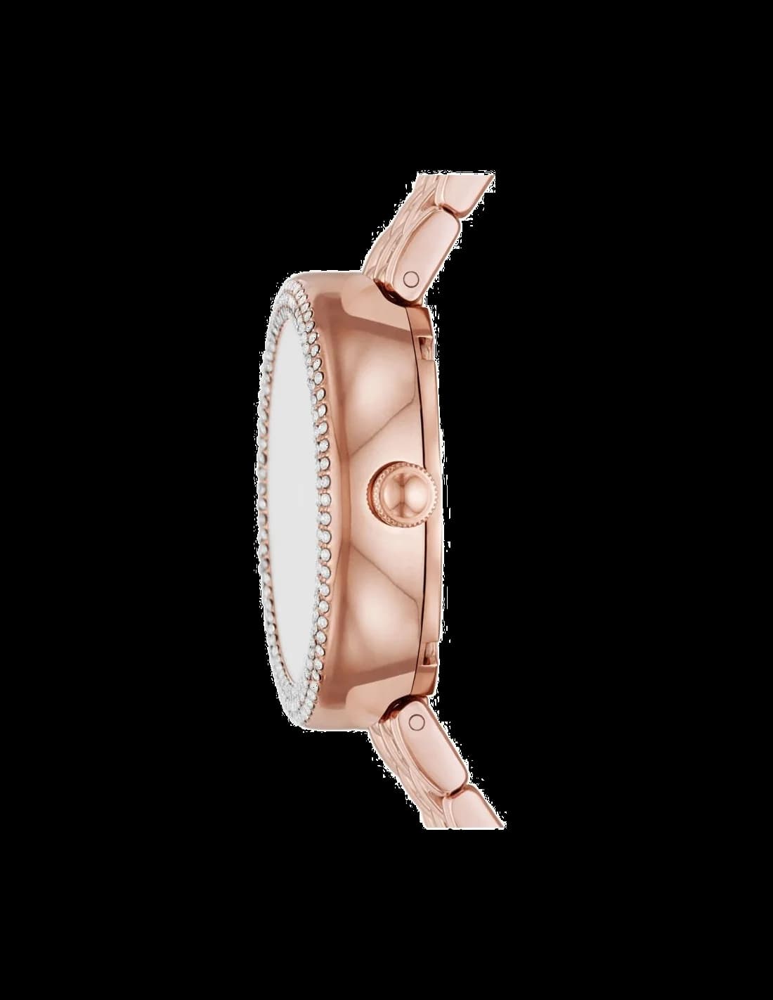 Cadran Emporio Armani AR11462 avec index bâtons dorés et petite seconde à 6h sur fond nacre