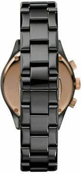 Cadran Emporio Armani AR1411 avec index bâtons argentés et aiguilles à trois aiguilles, date à 3h