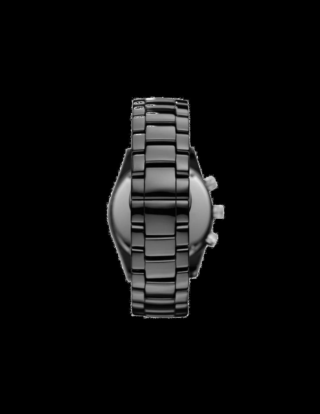 Bracelet Emporio Armani AR1455 en céramique noire intégrée avec fermoir déployant et maillons lisses