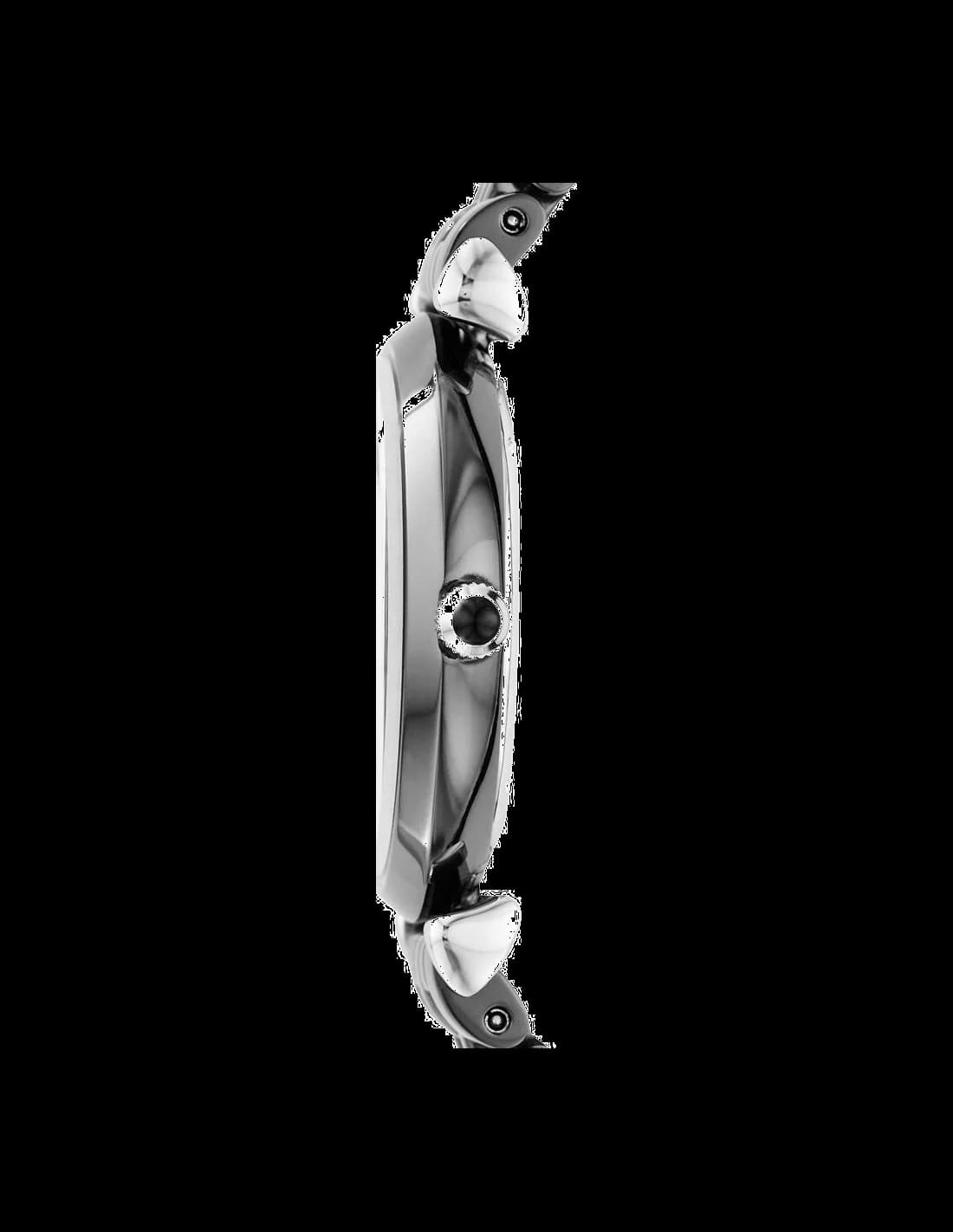 Cadran Emporio Armani AR1487 aux index bâtons argentés et aiguilles fines sur fond noir