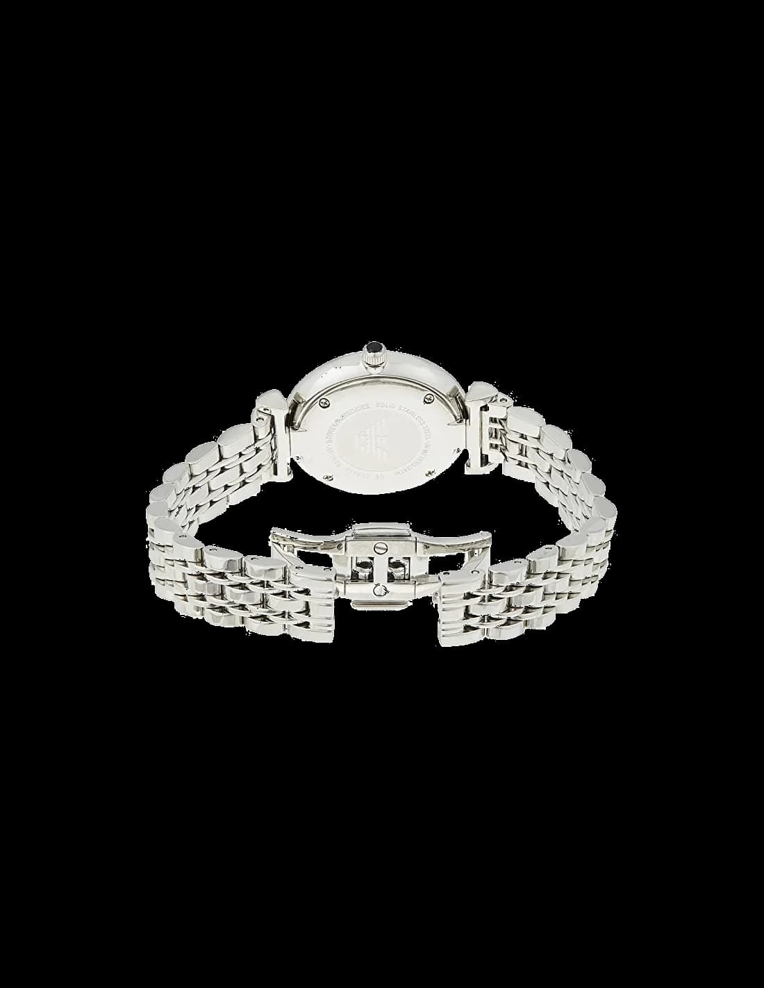 Bracelet Emporio Armani AR1682 en acier inoxydable bicolore, maillons alternés satinés et polis, fermoir déployant