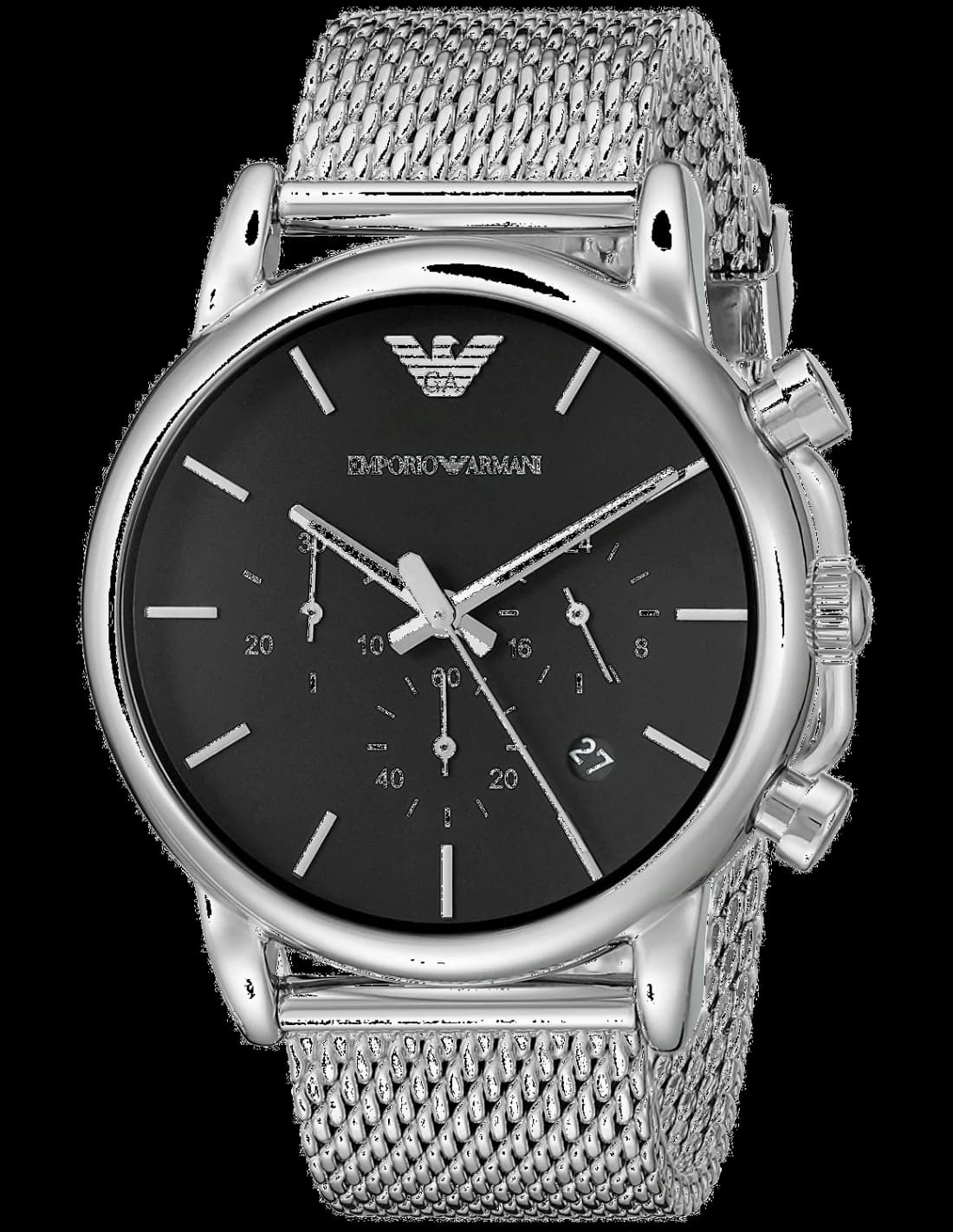 Montre Emporio Armani AR1811 au cadran bleu soleil et aiguilles argentées, style classique et élégant