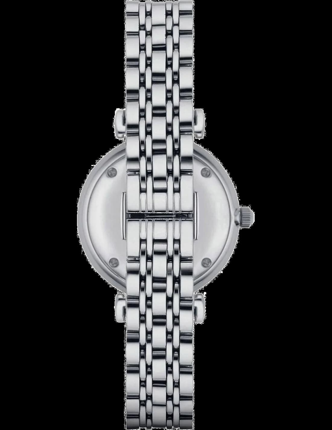 Bracelet Emporio Armani AR1908 en acier inoxydable argenté, maillons lisses et boucle déployante