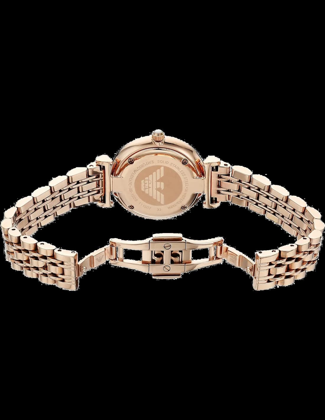 Bracelet Emporio Armani AR1909 en acier inoxydable or rose, finition lisse et ajustable