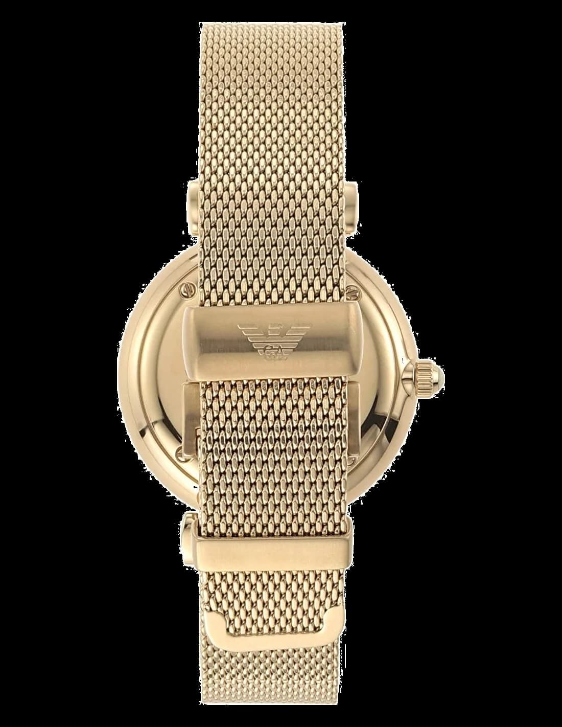 Bracelet Emporio Armani AR1957 maille milanaise dorée, finition brillante et boucle déployante ajustable