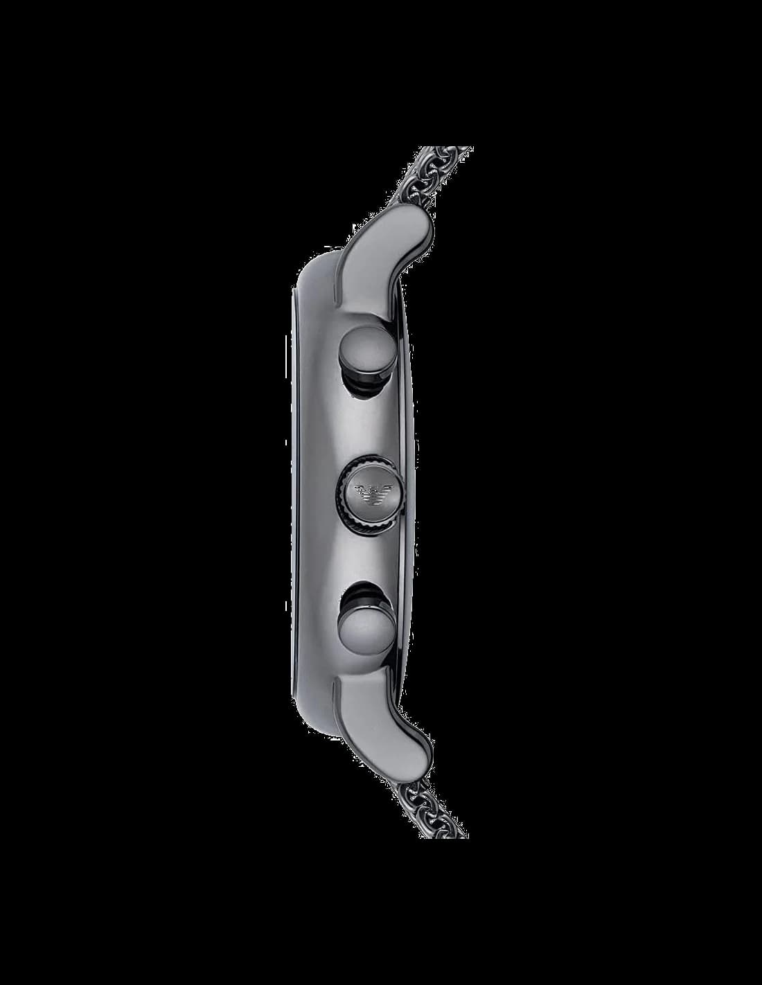 Cadran Emporio Armani AR1979 au cadran gris fumé avec index bâtons et guichet date à 3h, design épuré