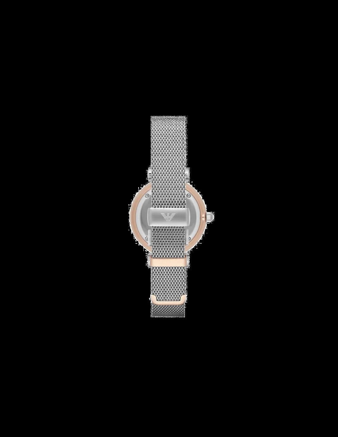 Bracelet Emporio Armani AR2067 à maillons argentés en acier inoxydable avec fermoir déployant, finition polie