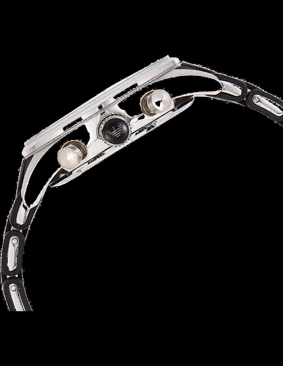 Montre Emporio Armani AR5868 avec Bracelet en Silicone Noir vue 2