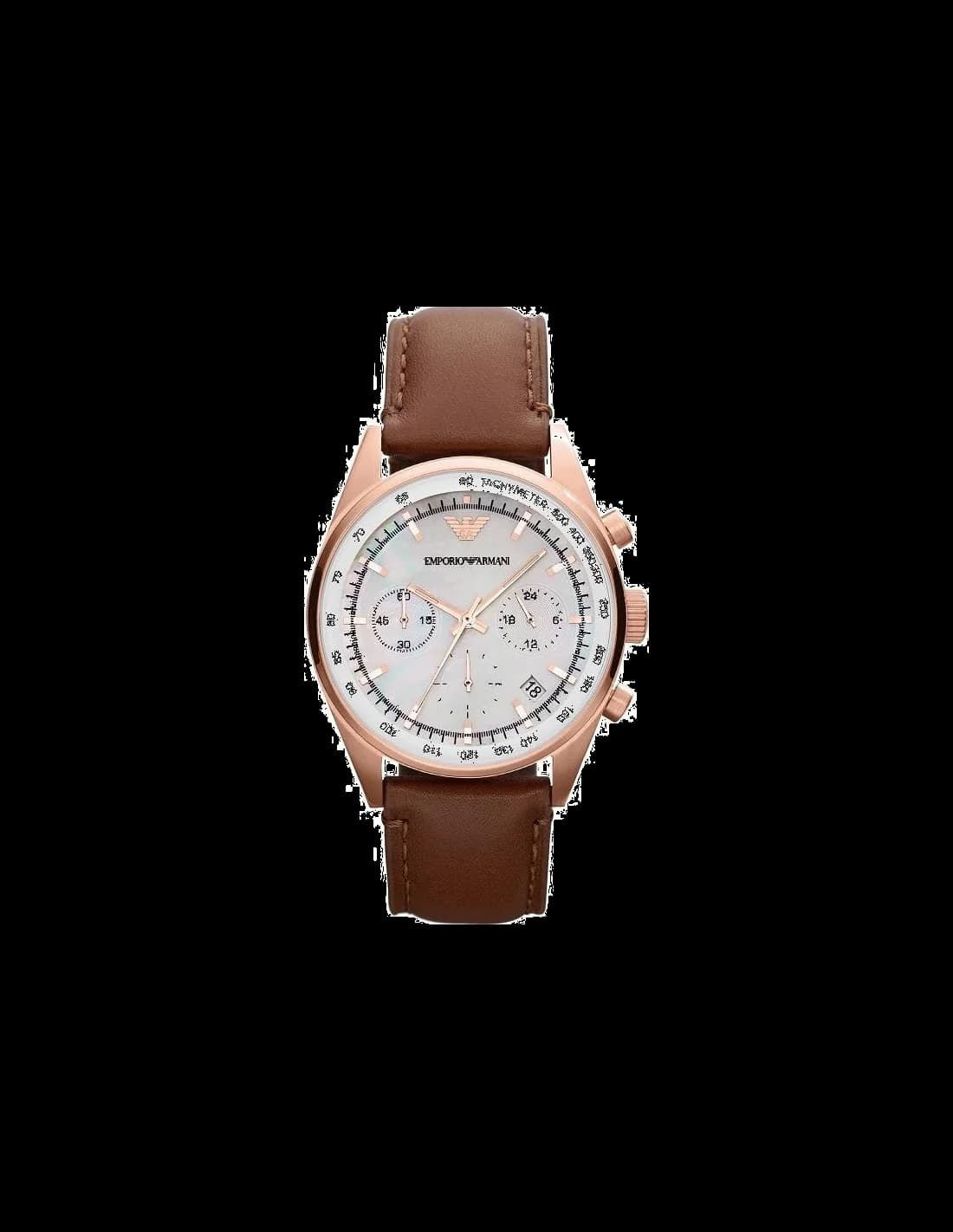 Montre Emporio Armani AR5996 au cadran blanc avec index bâtons et aiguilles noires, style sport chic