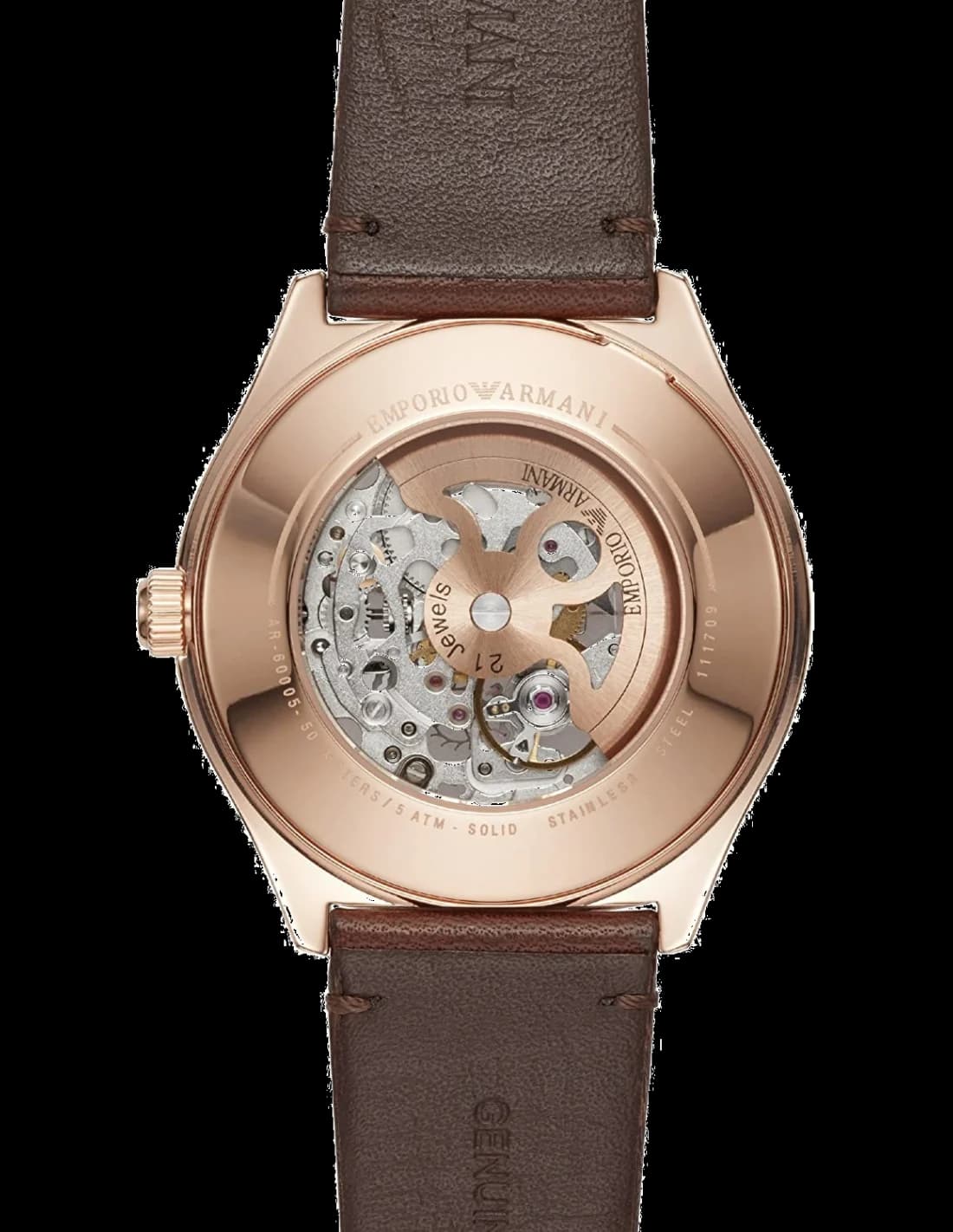 Bracelet Emporio Armani AR60005 en acier inoxydable brossé à maillons larges, fermoir déployant triple boutons-poussoirs