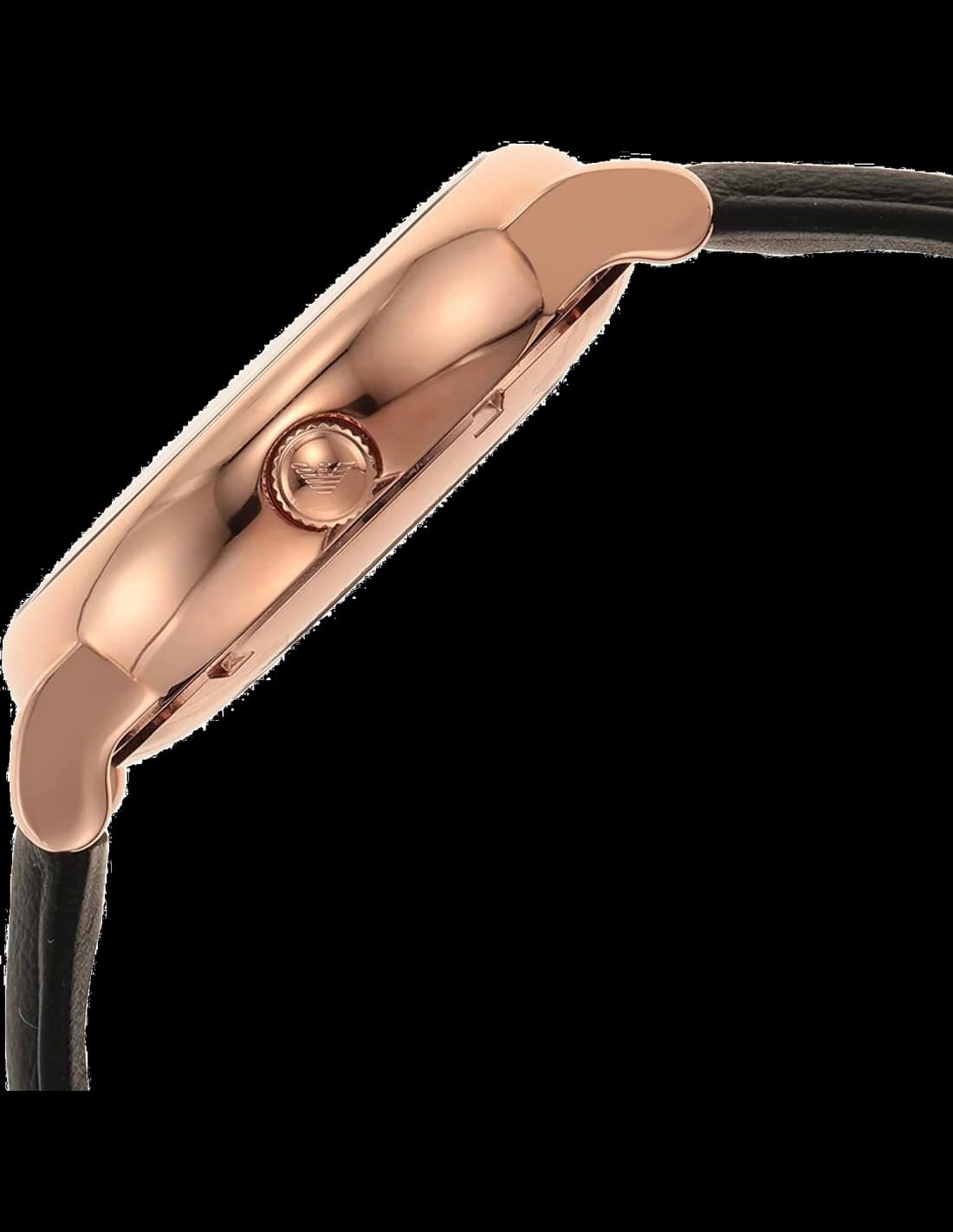Cadran Emporio Armani AR60031 révèle un mouvement mécanique apparent, des aiguilles squelettées et des index bâtons argentés sur fond noir