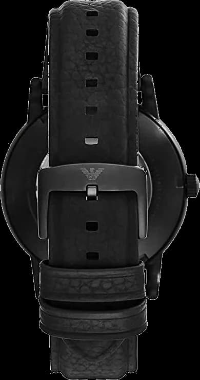 Montre Emporio Armani Meccanico AR60032 cadran squelette bracelet cuir noir vue 4