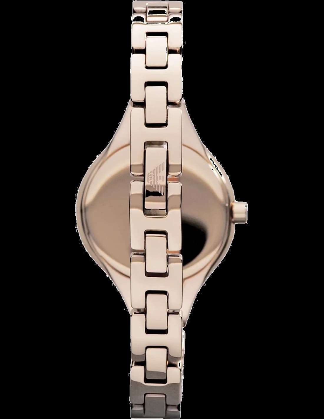 Bracelet Emporio Armani AR7329 en acier or rose, maillons satinés et boucle déployante sécurisée