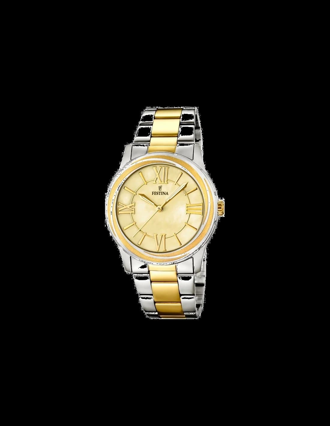 Montre Festina F16723/1 avec cadran doré et acier bicolore, style classique et élégant
