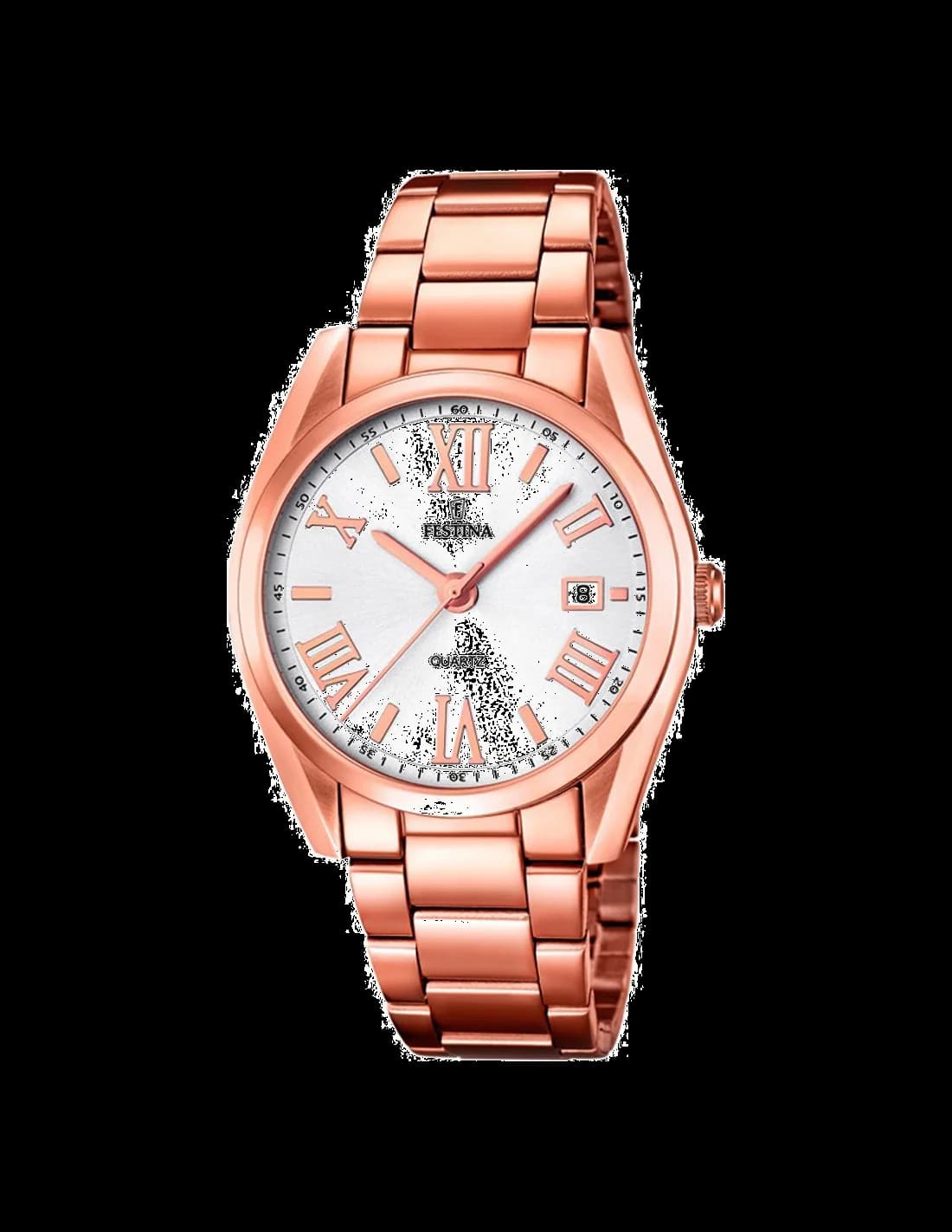 Montre Festina F16793/1 au cadran gris soleillé avec finition or rose et index bâtons élégants