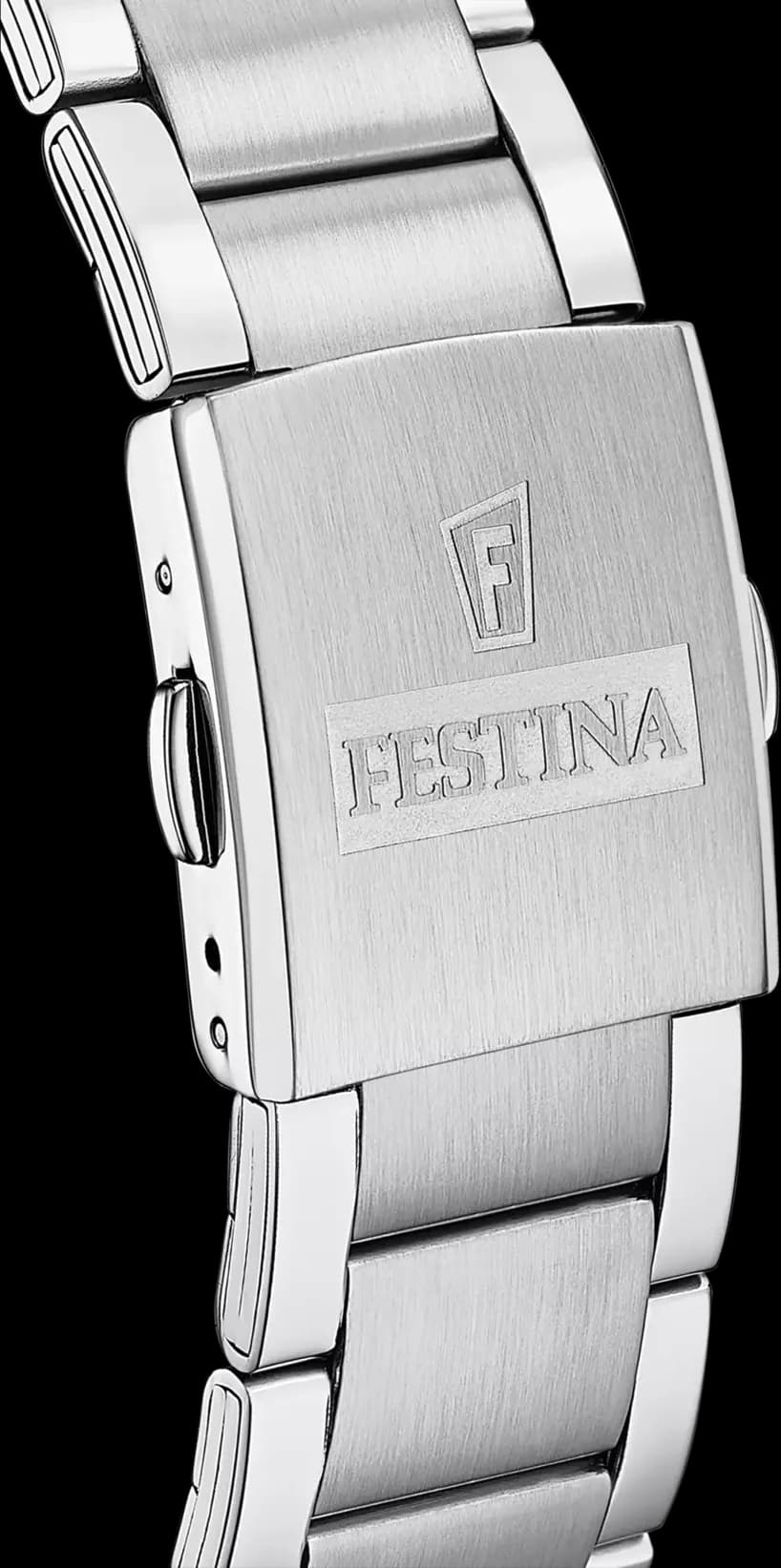 Cadran Festina F16826/B index appliqués, aiguilles luminescentes, date à 3h, design épuré