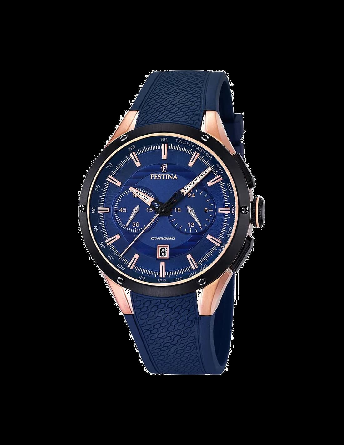 Montre Festina F16831/1 bleu sportif avec cadran soleillé et index blancs pour un look moderne