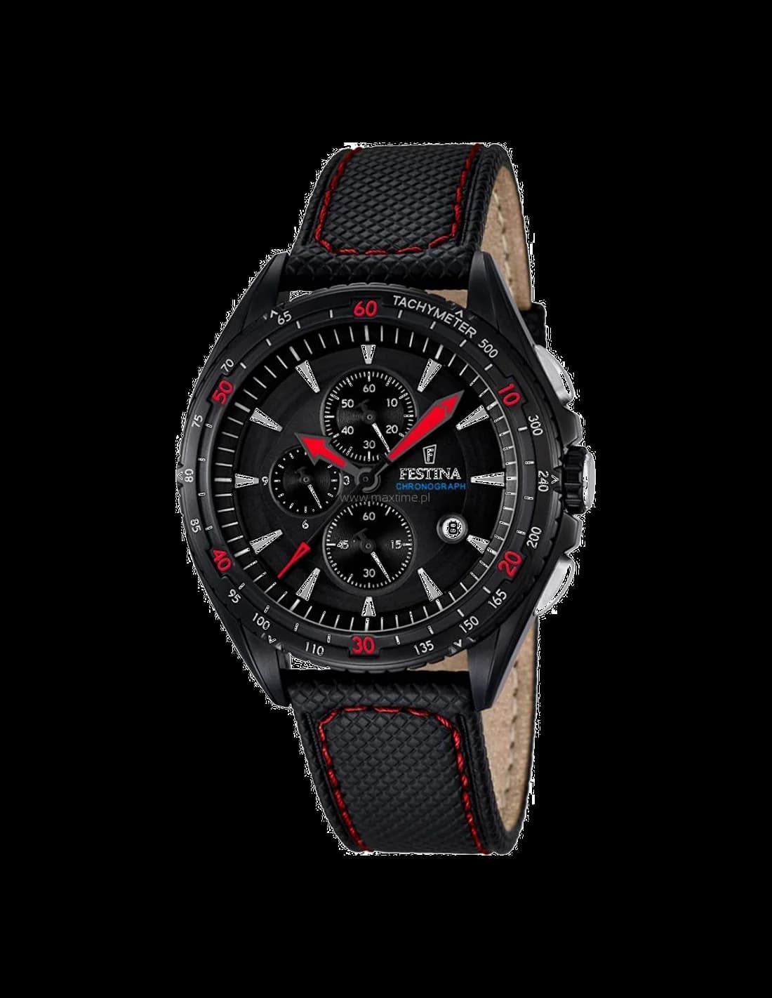 Montre Festina F16847/2 au cadran noir sportif avec index blancs et aiguilles lumineuses, style moderne