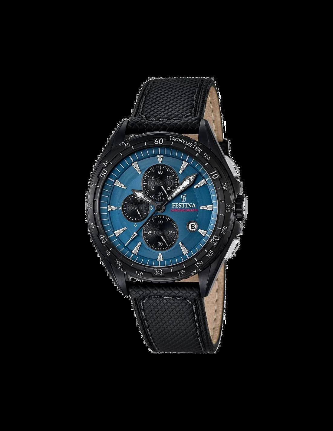 Montre Festina F16847/3 au cadran noir sportif et index blancs pour une lisibilité optimale
