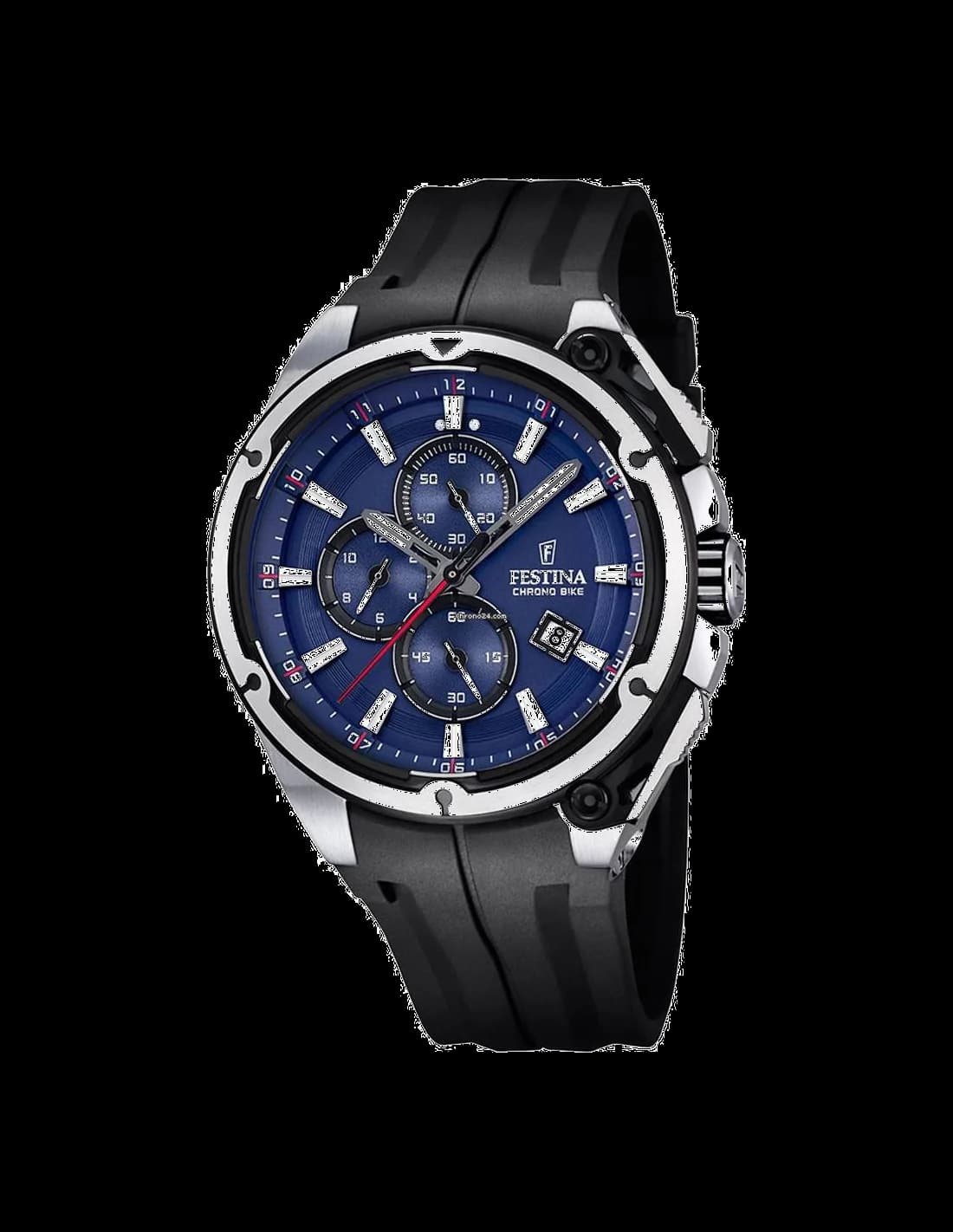 Montre Festina F16882/2 au cadran noir avec index blancs et aiguilles luminescentes, style sportif