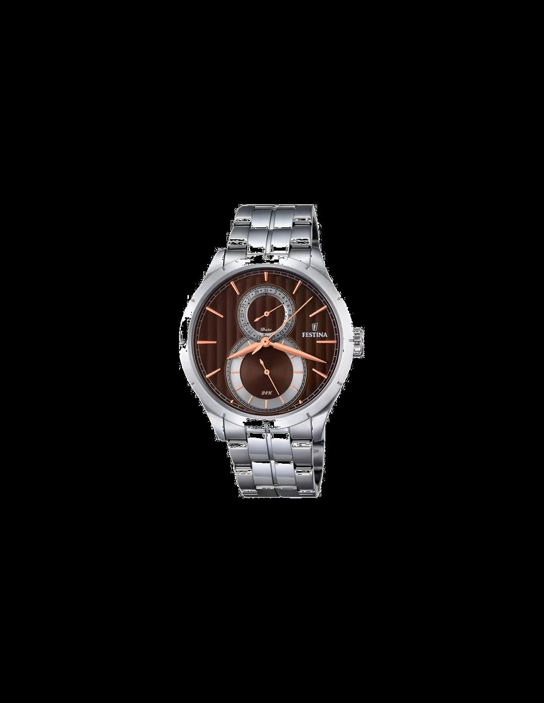 Montre Festina F16891/5 argenté au cadran blanc lumineux, style classique et sportif