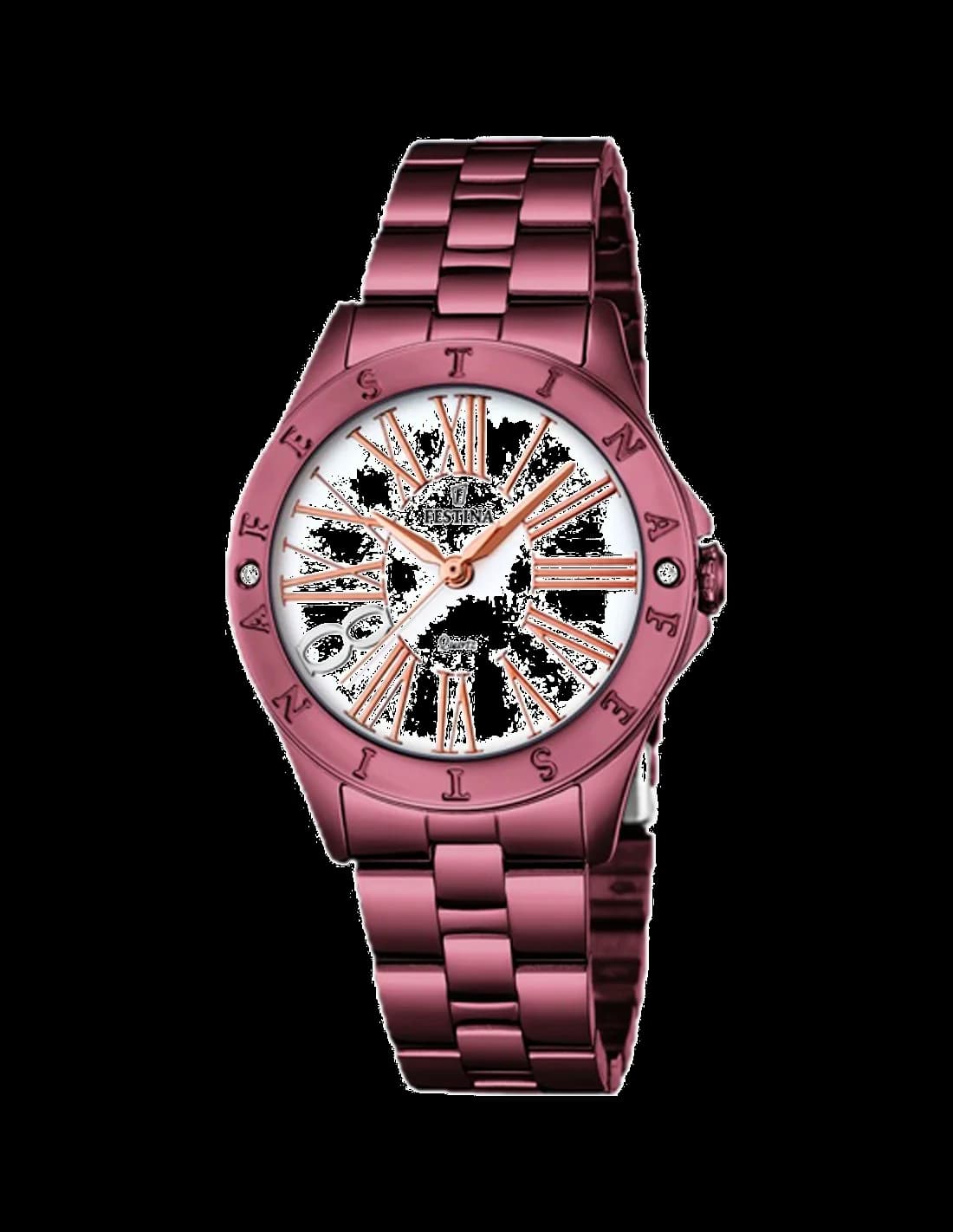Montre Festina F16928/1 au cadran marron profond et aiguilles dorées sur fond soleillé