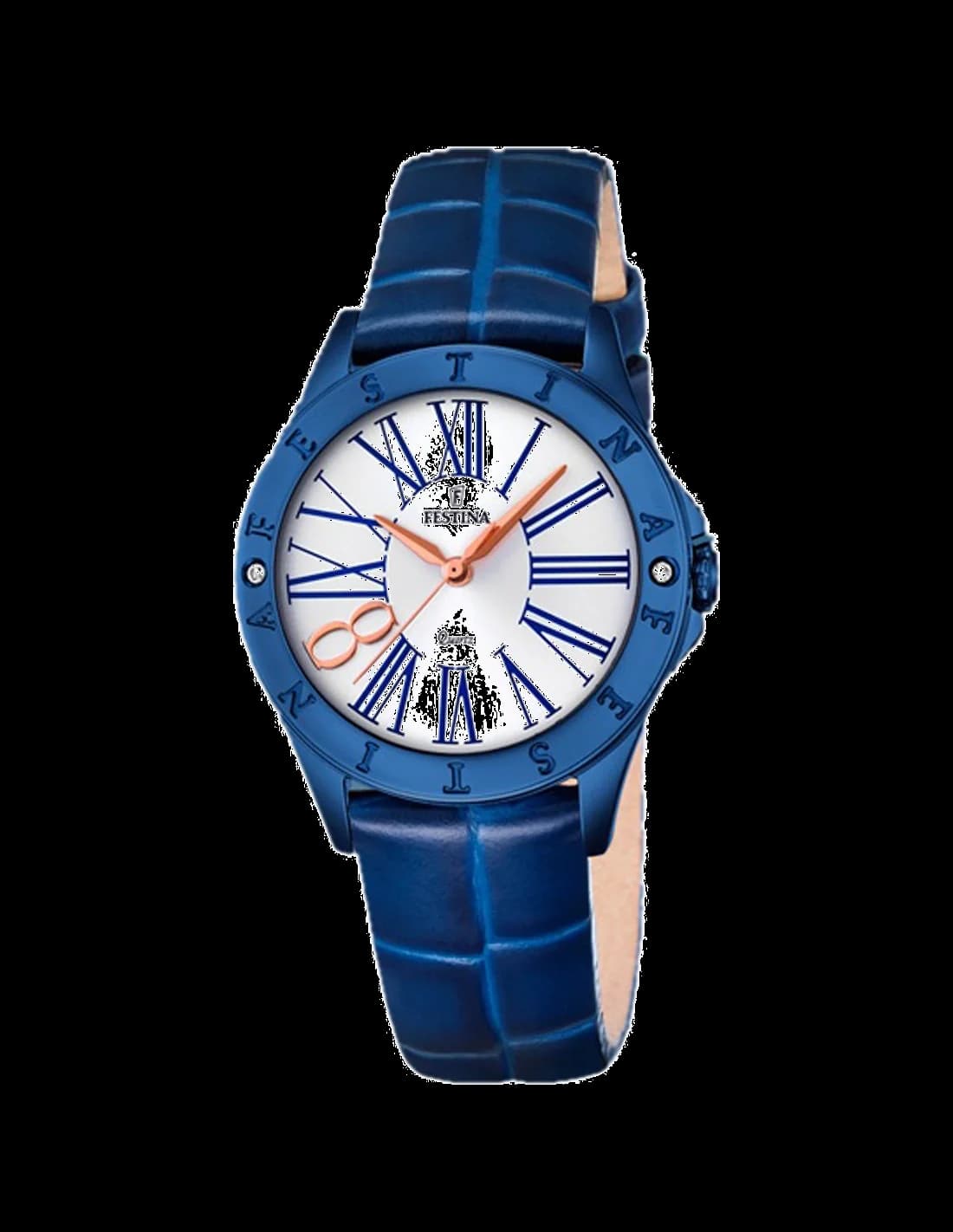 Montre Festina F16931/1 au cadran bleu soleil et boîtier acier, style Boyfriend élégant et moderne