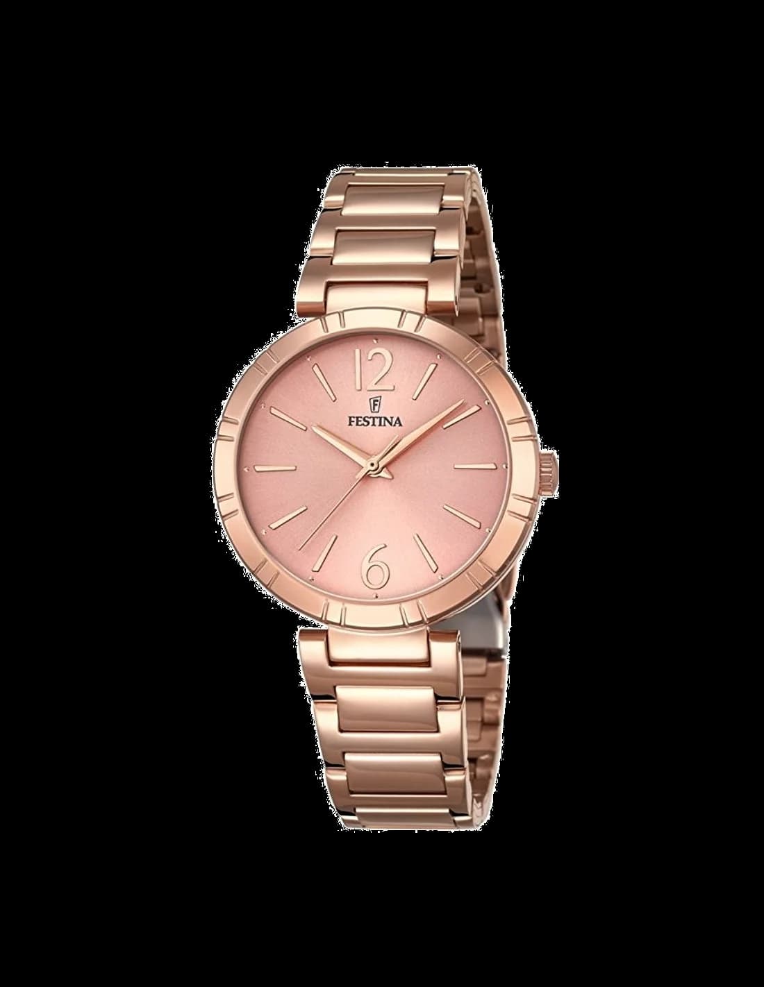Montre Festina F16939/1 au cadran blanc lumineux avec finitions or rose et acier, style classique et élégant