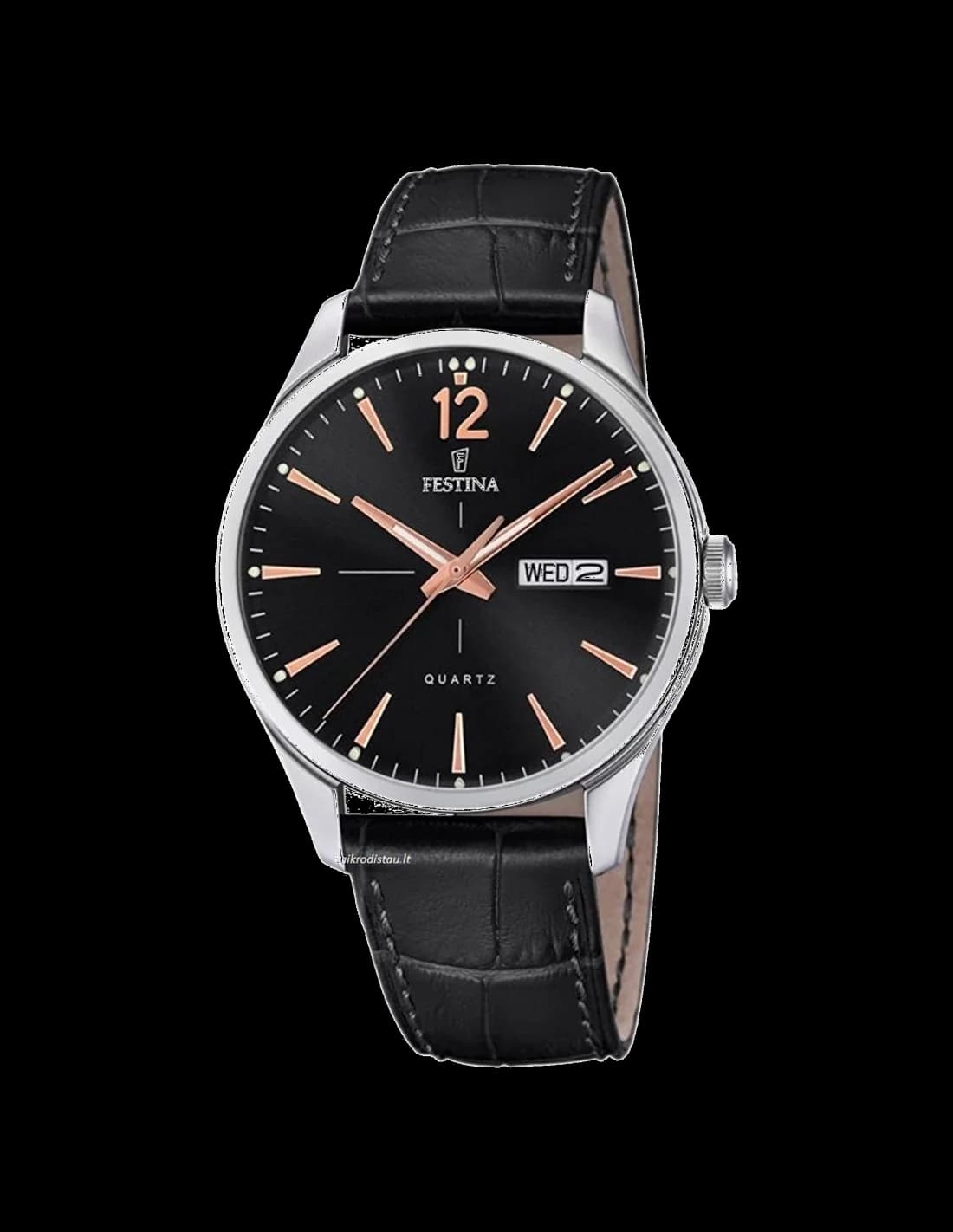 Montre Festina F20205/4 au cadran noir et aiguilles argentées, style classique sport