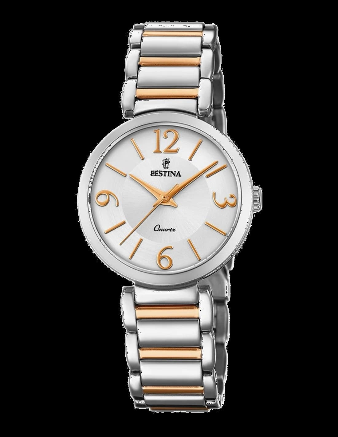 Montre Festina F20213/2 au cadran blanc et index or rose, style élégant et féminin