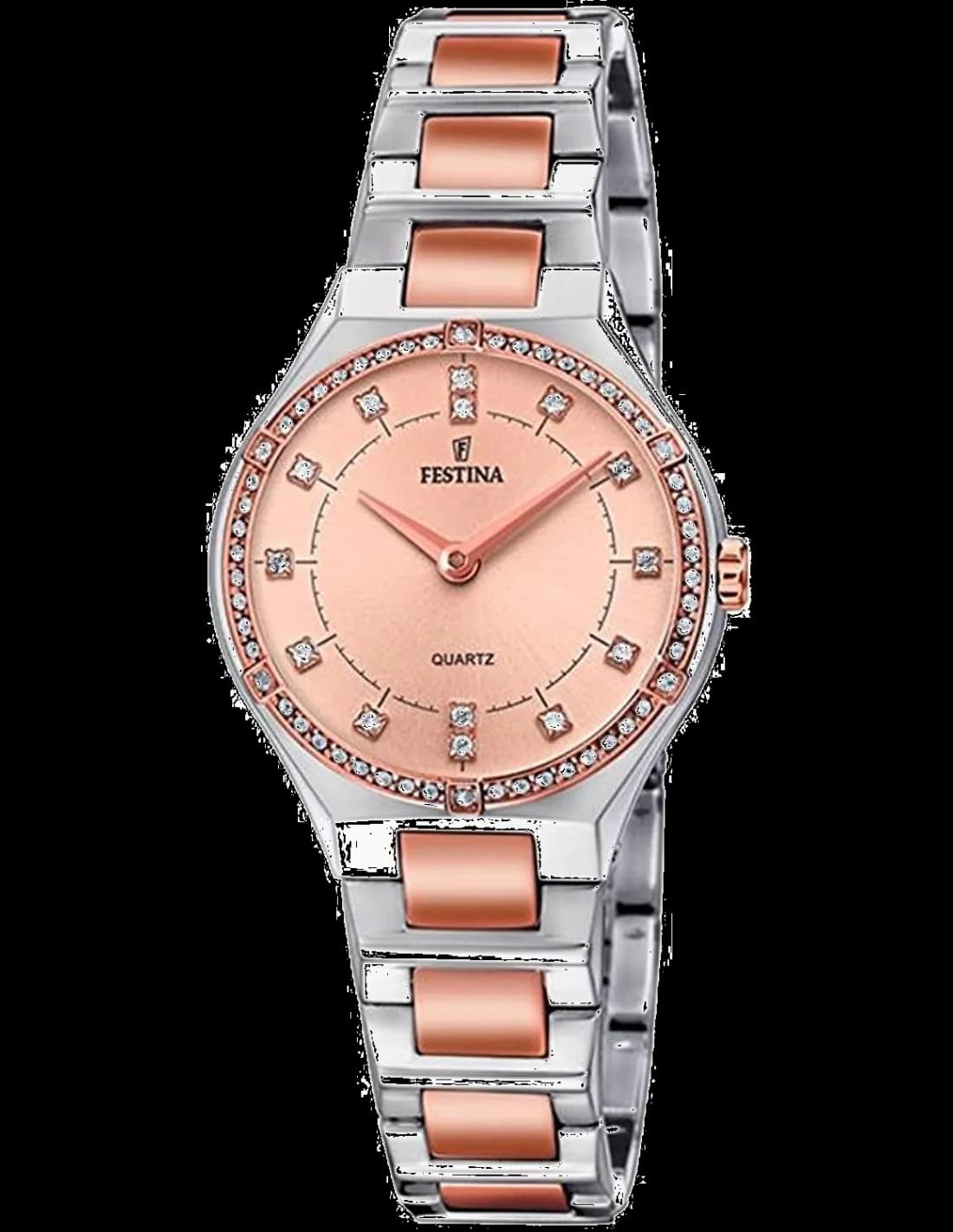 Montre Festina F20226/4 avec cadran blanc nacré et finition or rose, style élégant et féminin