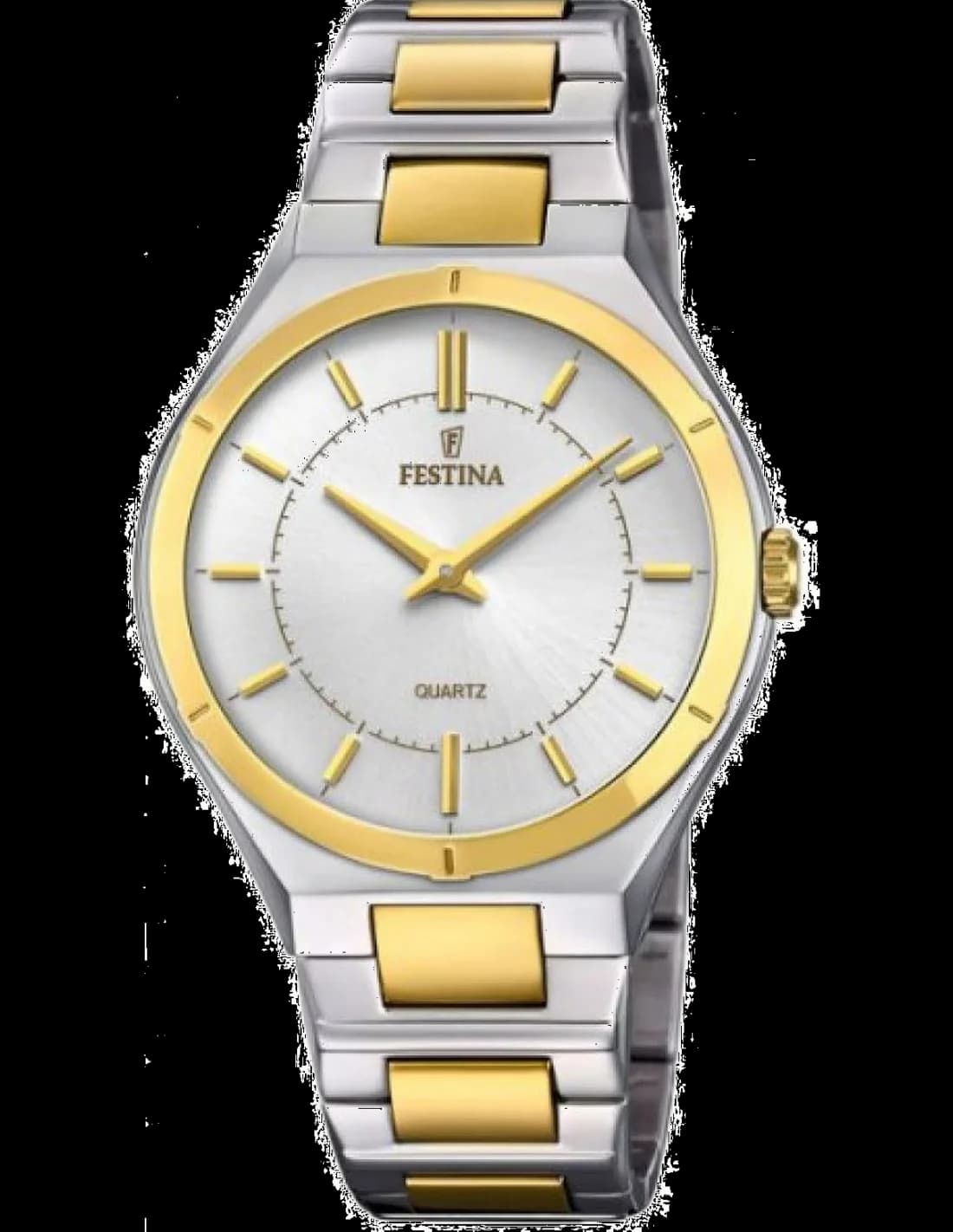 Montre Festina F20245/1 avec cadran noir et index argentés, style classique élégant