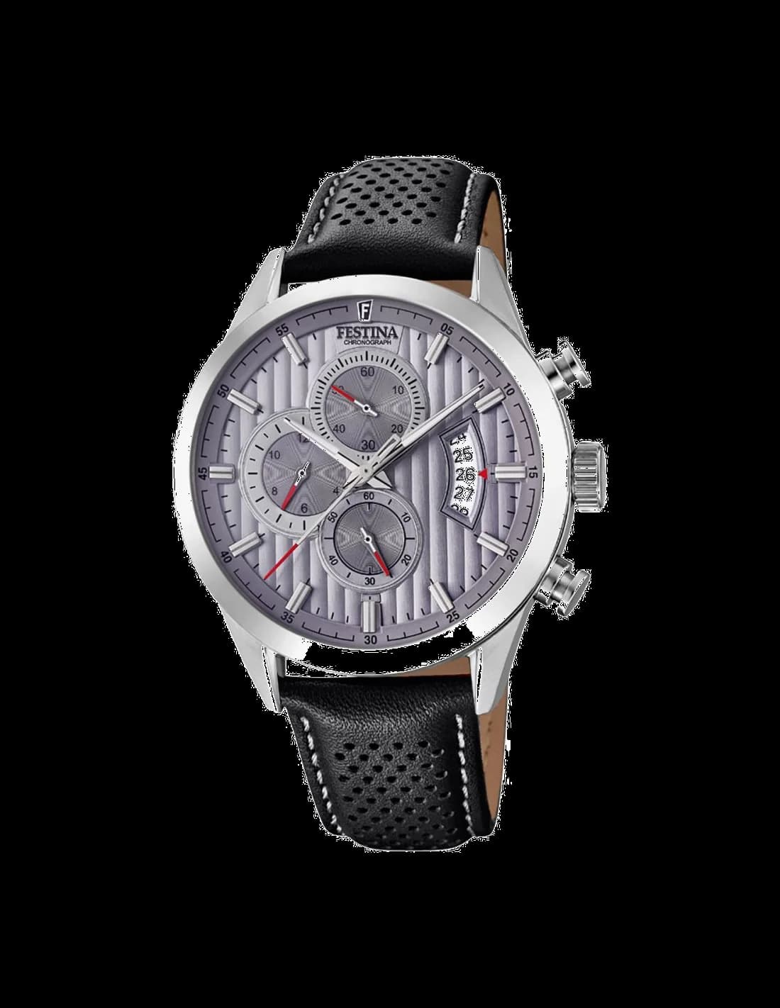 Montre Festina F20271/3 au cadran noir intense et aiguilles luminescentes, style sportif et robuste