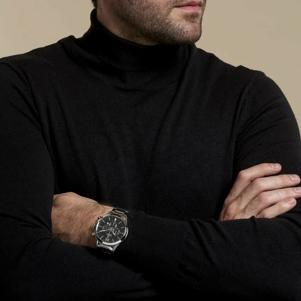 Montre Festina F20343/8 en Acier Argenté avec Cadran Noir et Fonctions Jour-Date vue 3