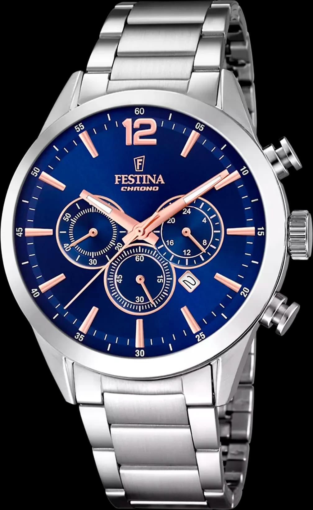 Montre Homme Festina F20343/9 Acier Argenté et Cadran Bleu