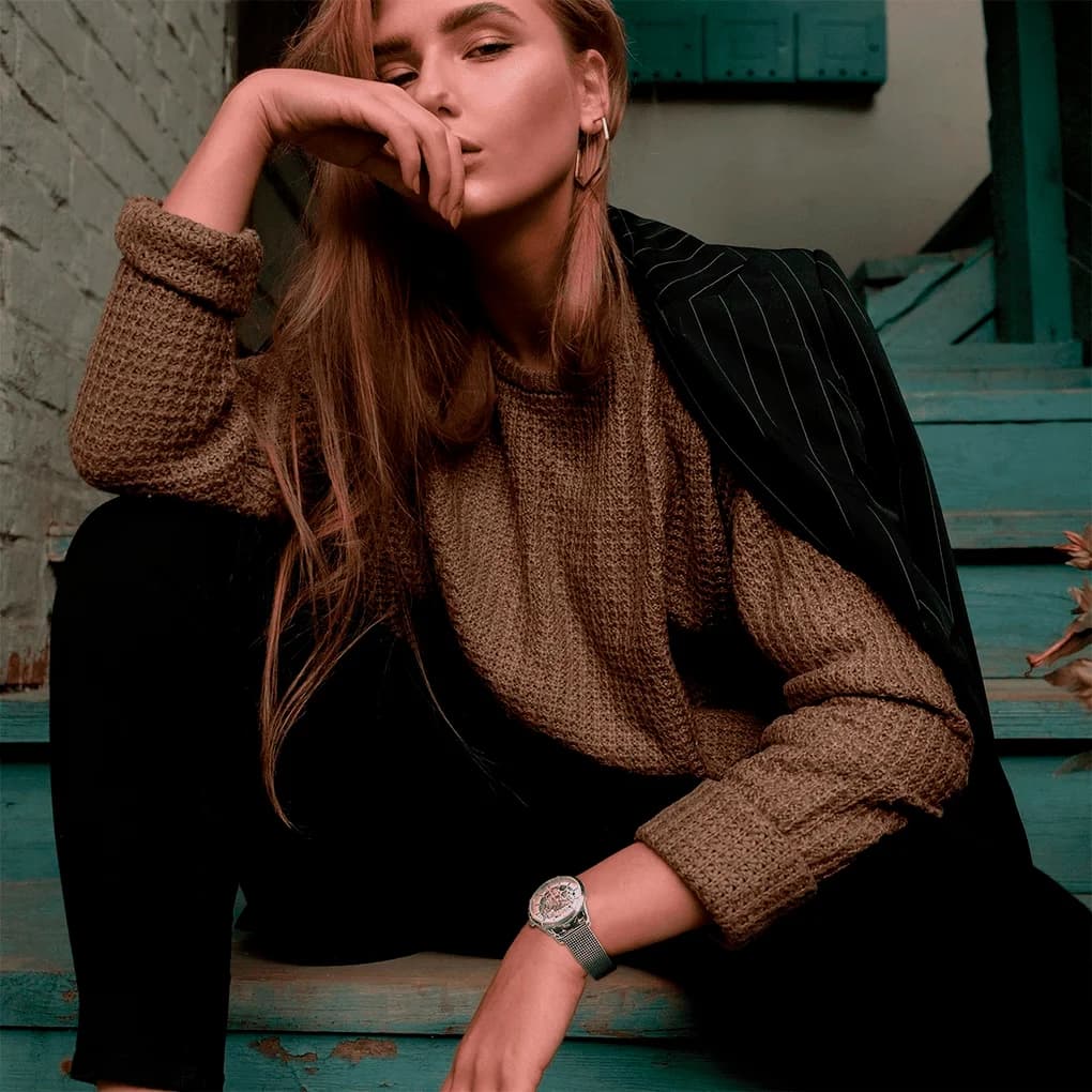 Montre Festina F20538/1 Automatique Squelette en Acier Maille Milanaise vue 2