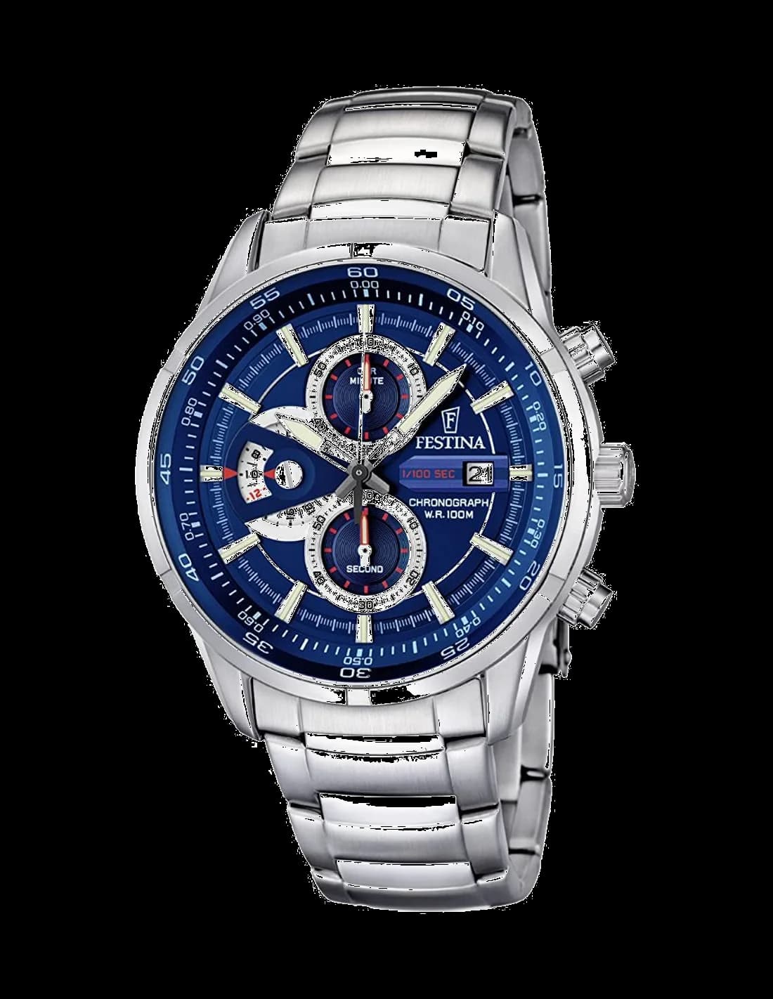 Montre Festina F6823/2 argentée au cadran blanc et index dorés, style classique élégant