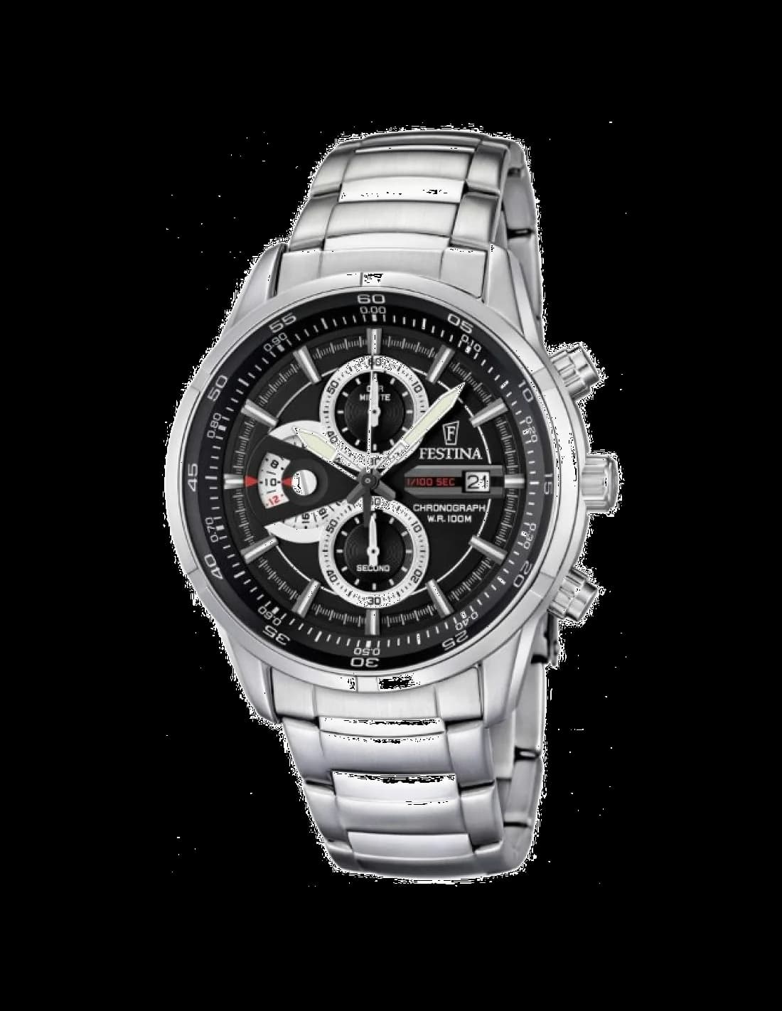 Montre Festina F6823/3 en acier argenté avec cadran blanc et index bâtons pour un style classique et élégant